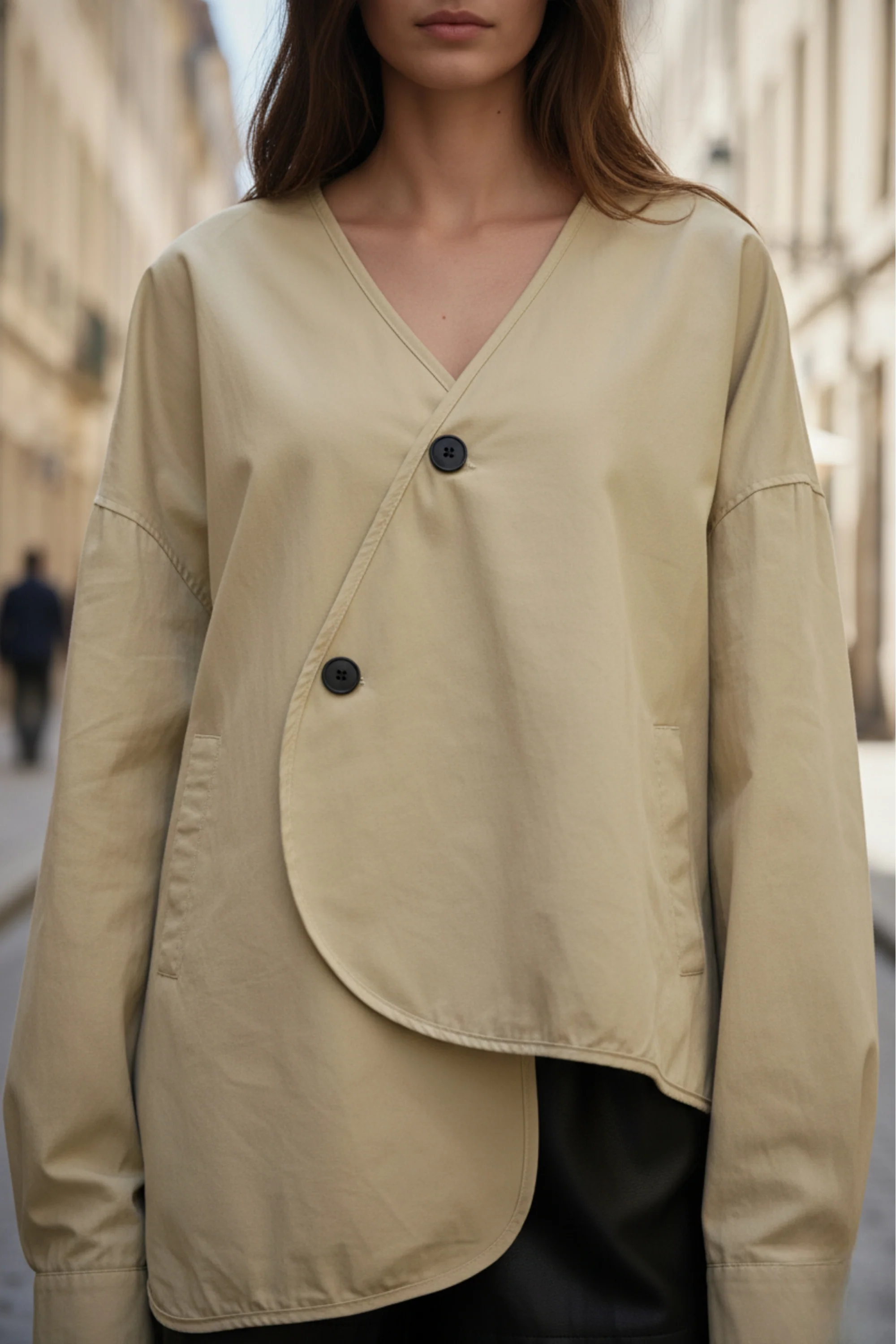 Cream Dream Street Wrap Shirt