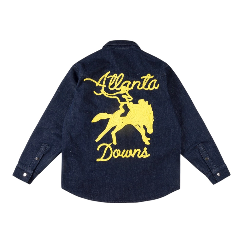 Sp5der Atlanta Downs Embroidered Dark Denim Jacket