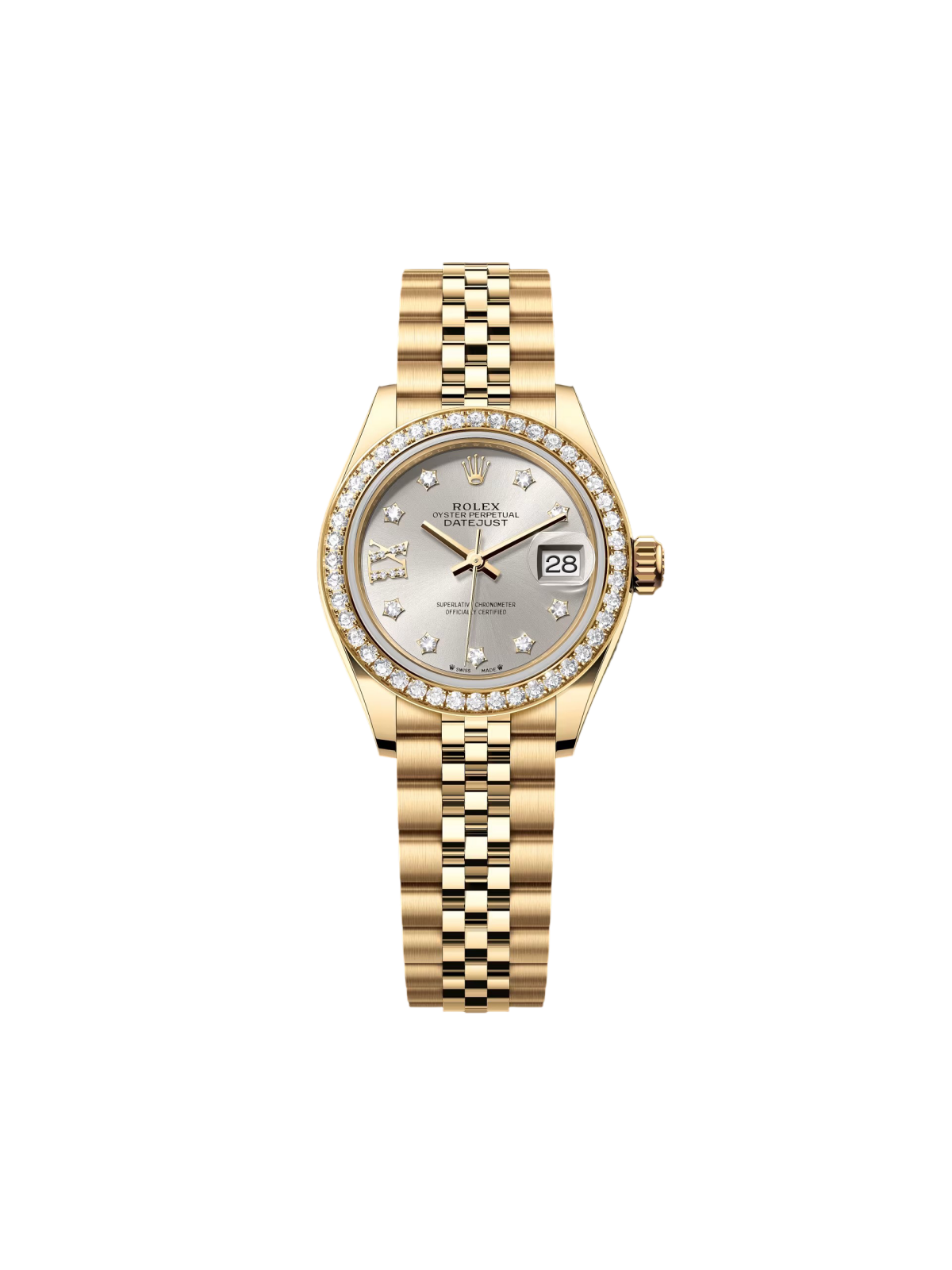 [2026 Mirror Grade]RLX Lady-Datejust 28mm 279138RBR Silver Dial President Bracelet Watch