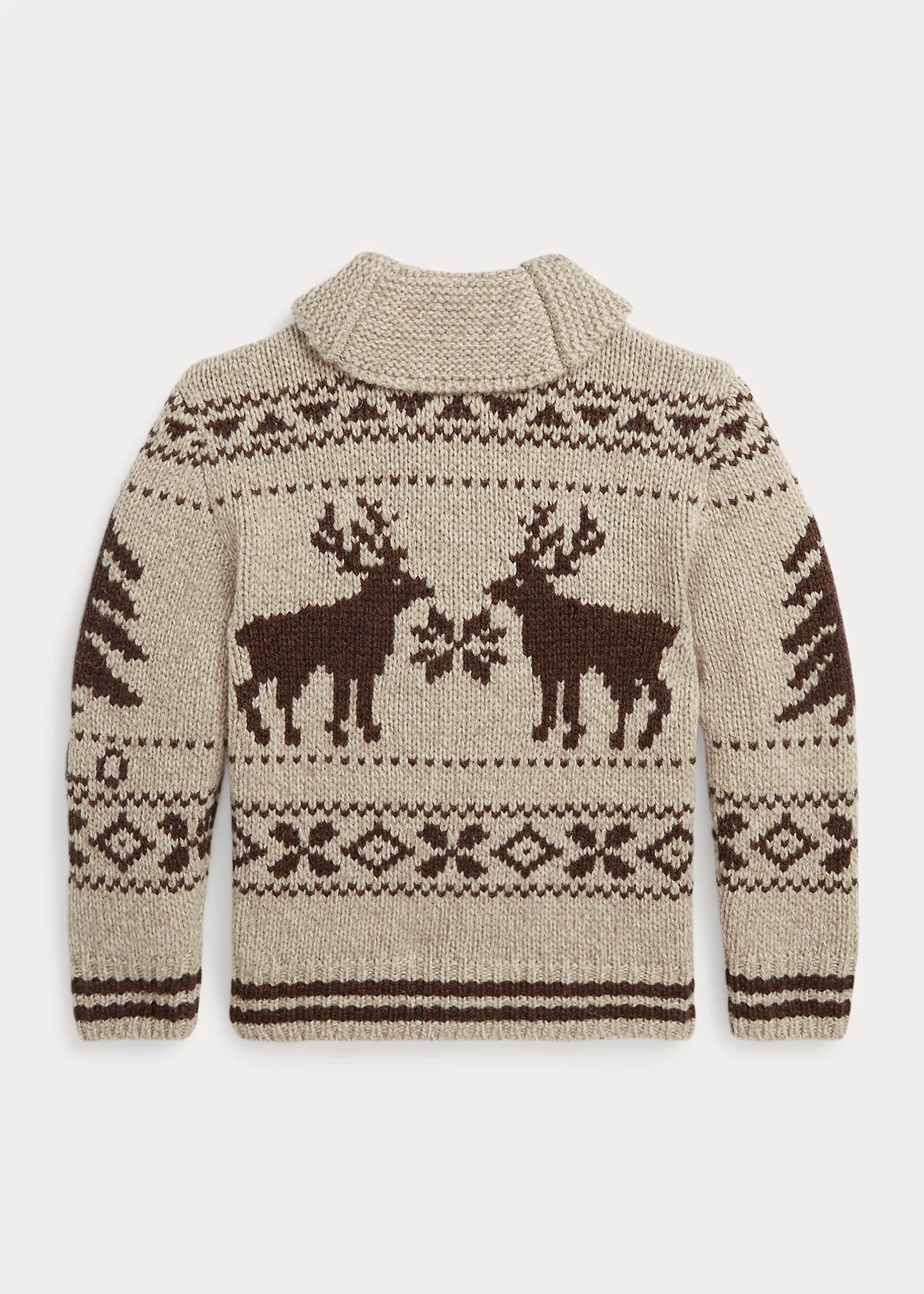 Reindeer Wool-Blend Full-Zip Sweater