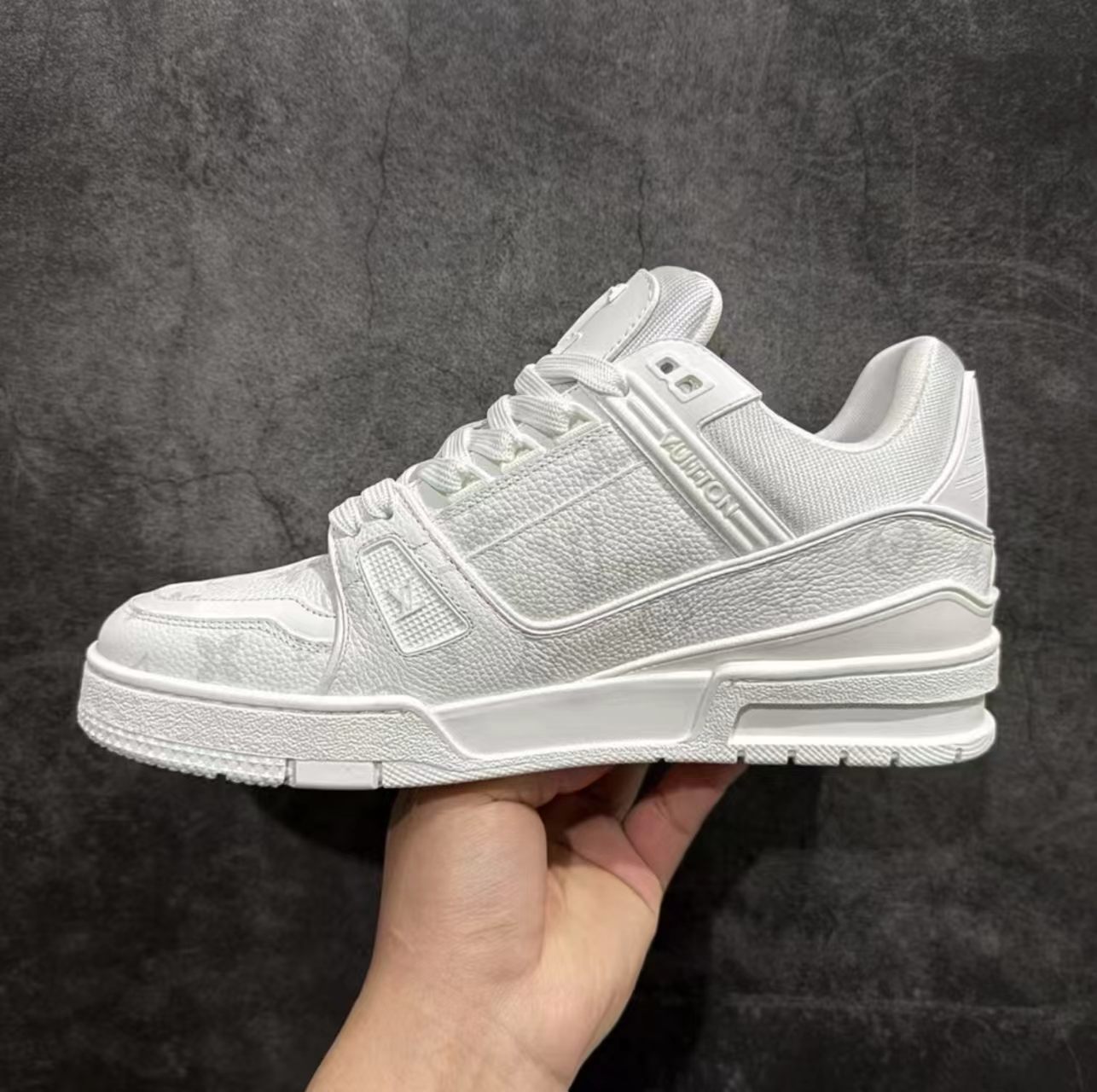 Louis Vuitton LV Trainer Low White Embossed Monogram