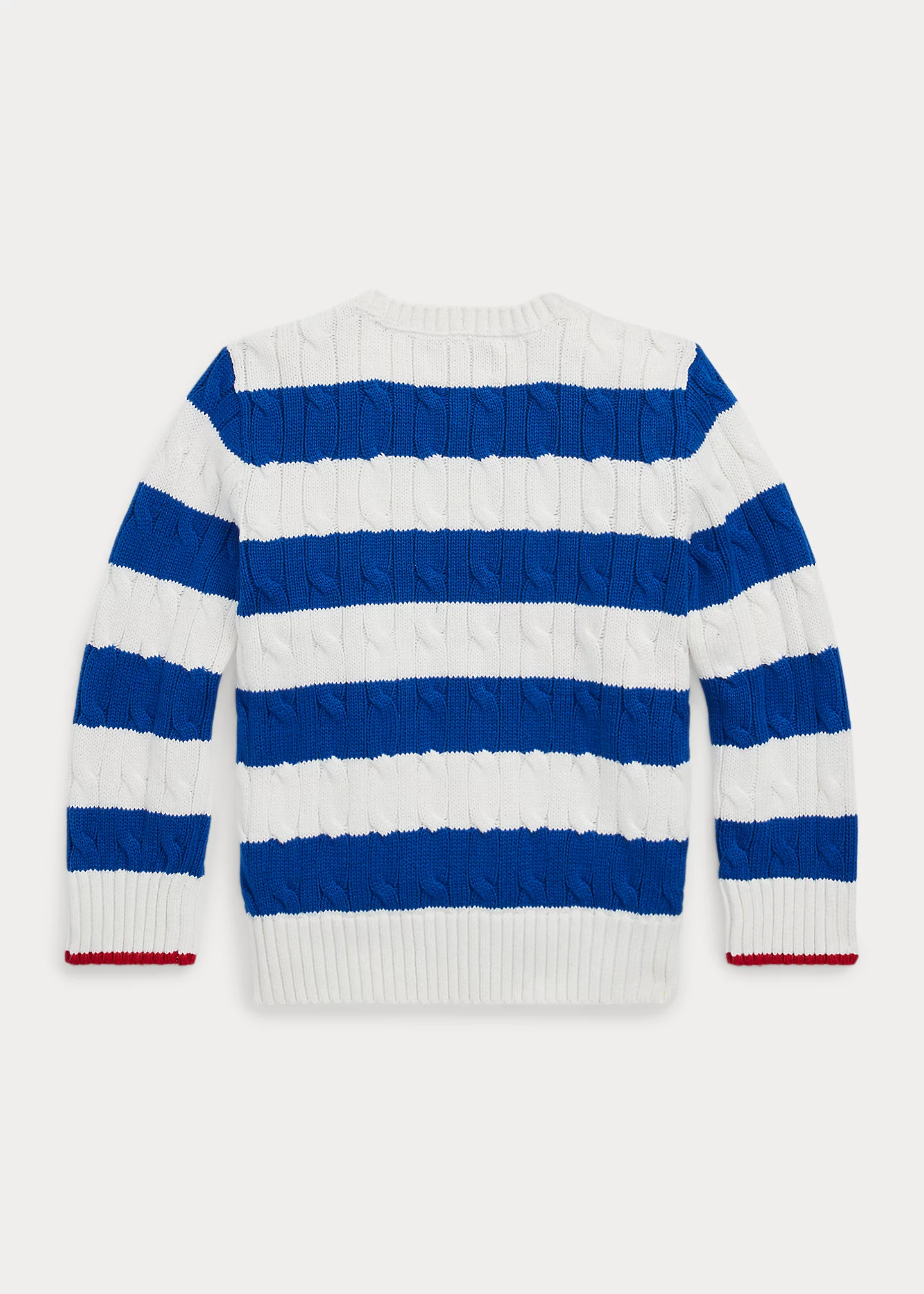 Striped Cable-Knit Cotton Sweater