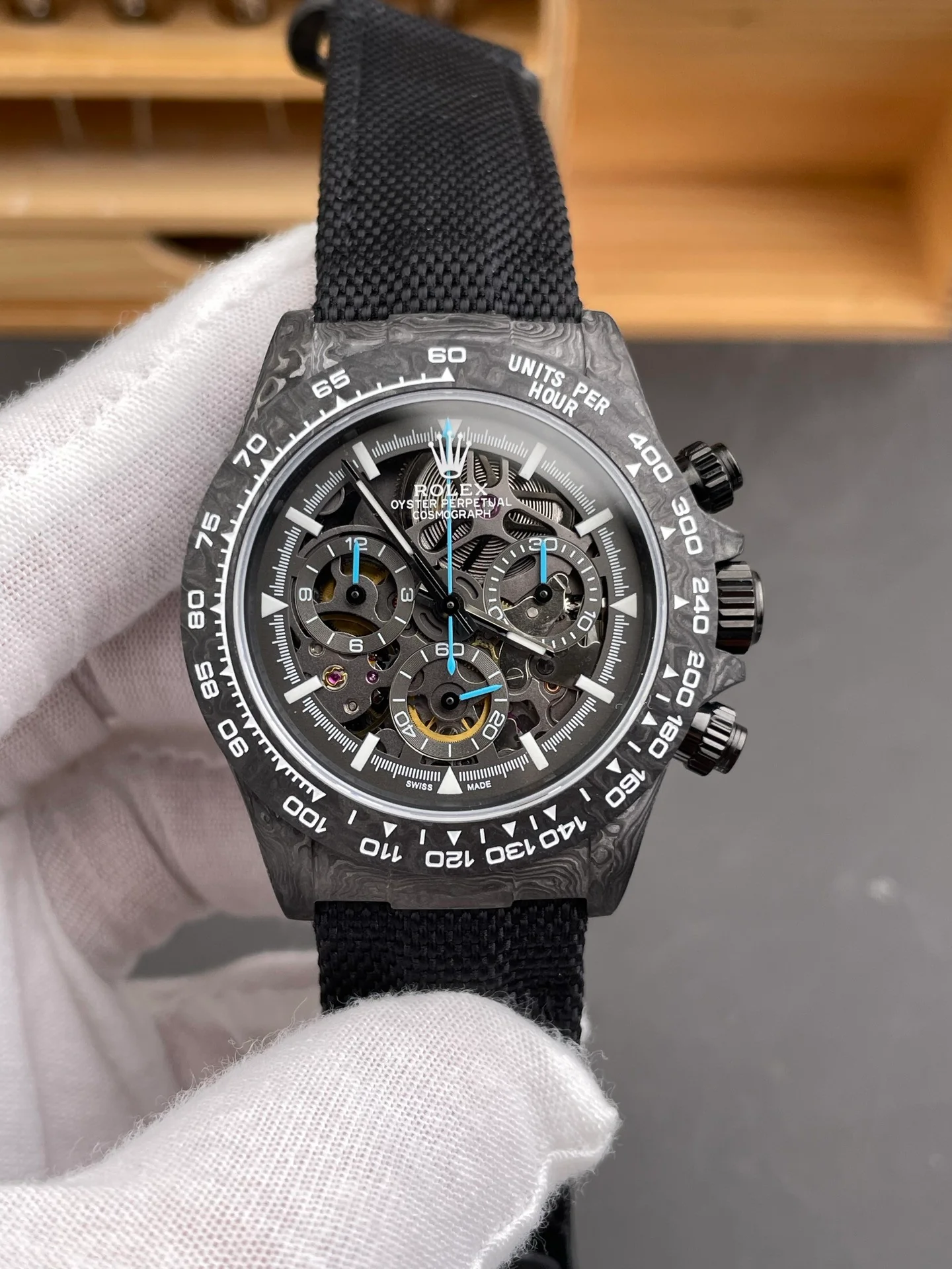 Carbon Daytona Skeleton Dial