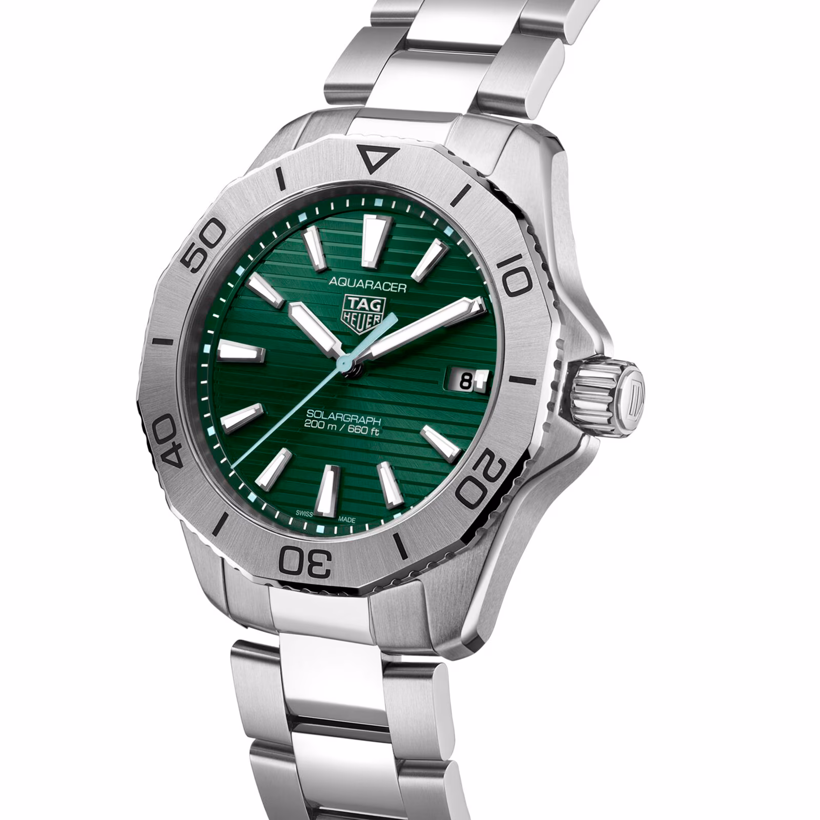 [2026 Mirror Grade]TAG Heuer Aquaracer Professional 200 Solargraph 40mm Mens Watch Green WBP1115.BA0000