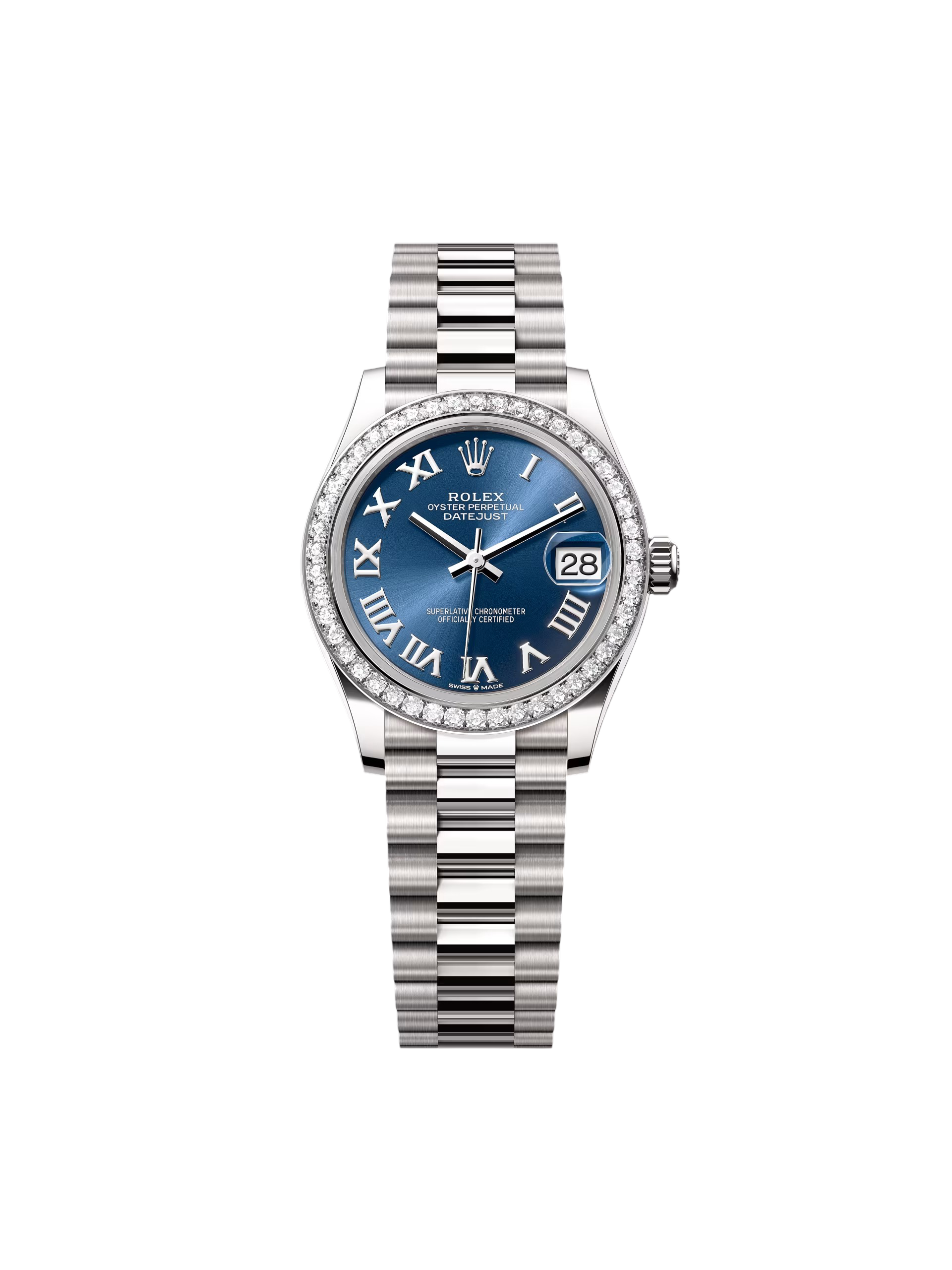 [2026 Mirror Grade]RLX Datejust m278289RBR-0023 Bright Blue Dial White Gold President Watch