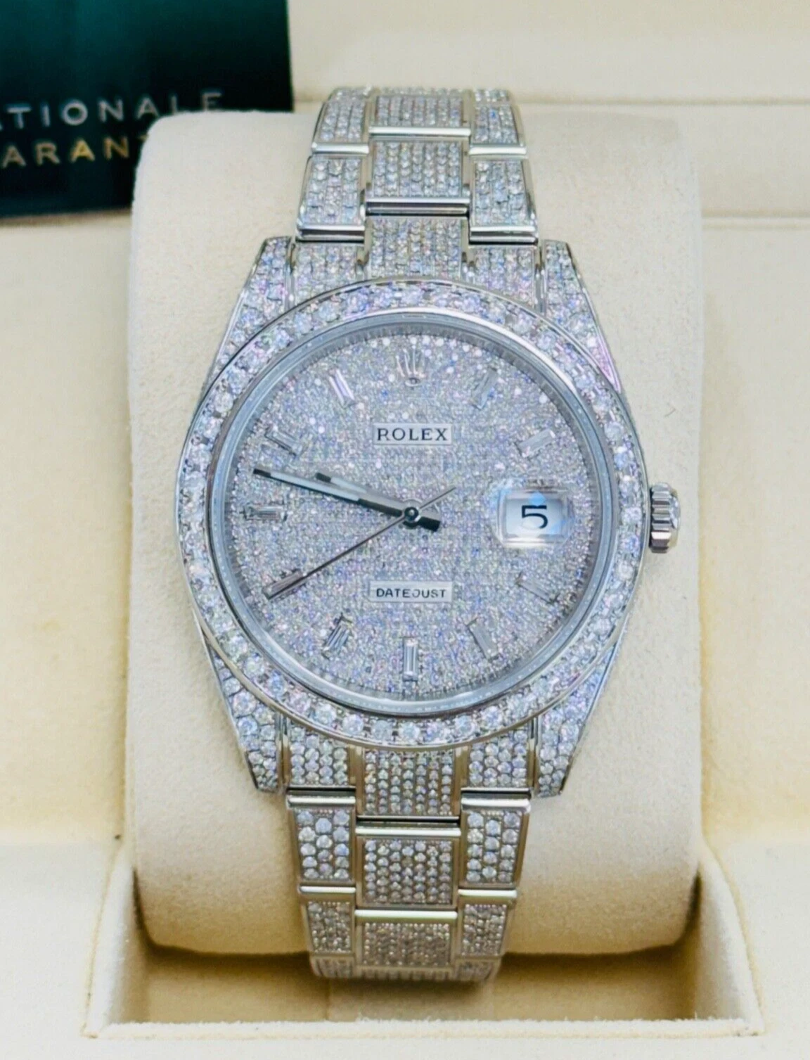 [2026 Mirror Grade]Rolex Datejust 41 126300 Fully Custom Diamond Pave Rectangular Dial