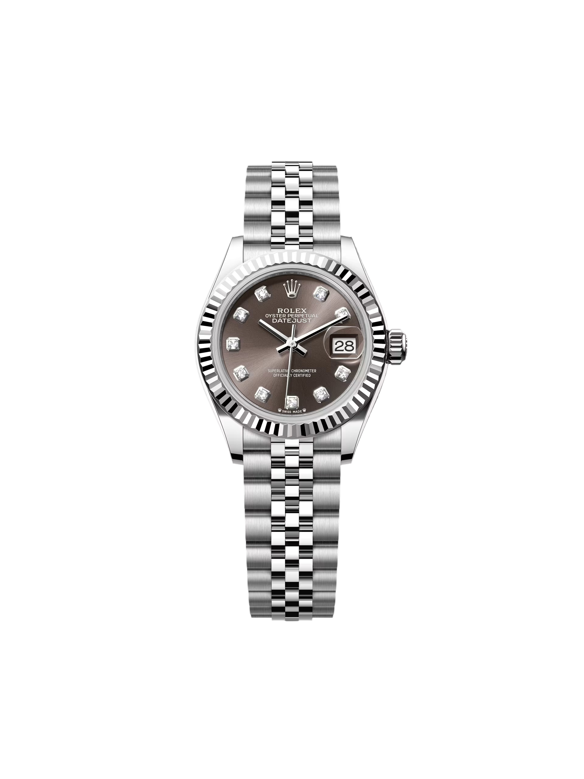 [2026 Mirror Grade]RLX Lady-Datejust 28mm 279174 Dark Grey Diamond Dial Oyster Bracelet