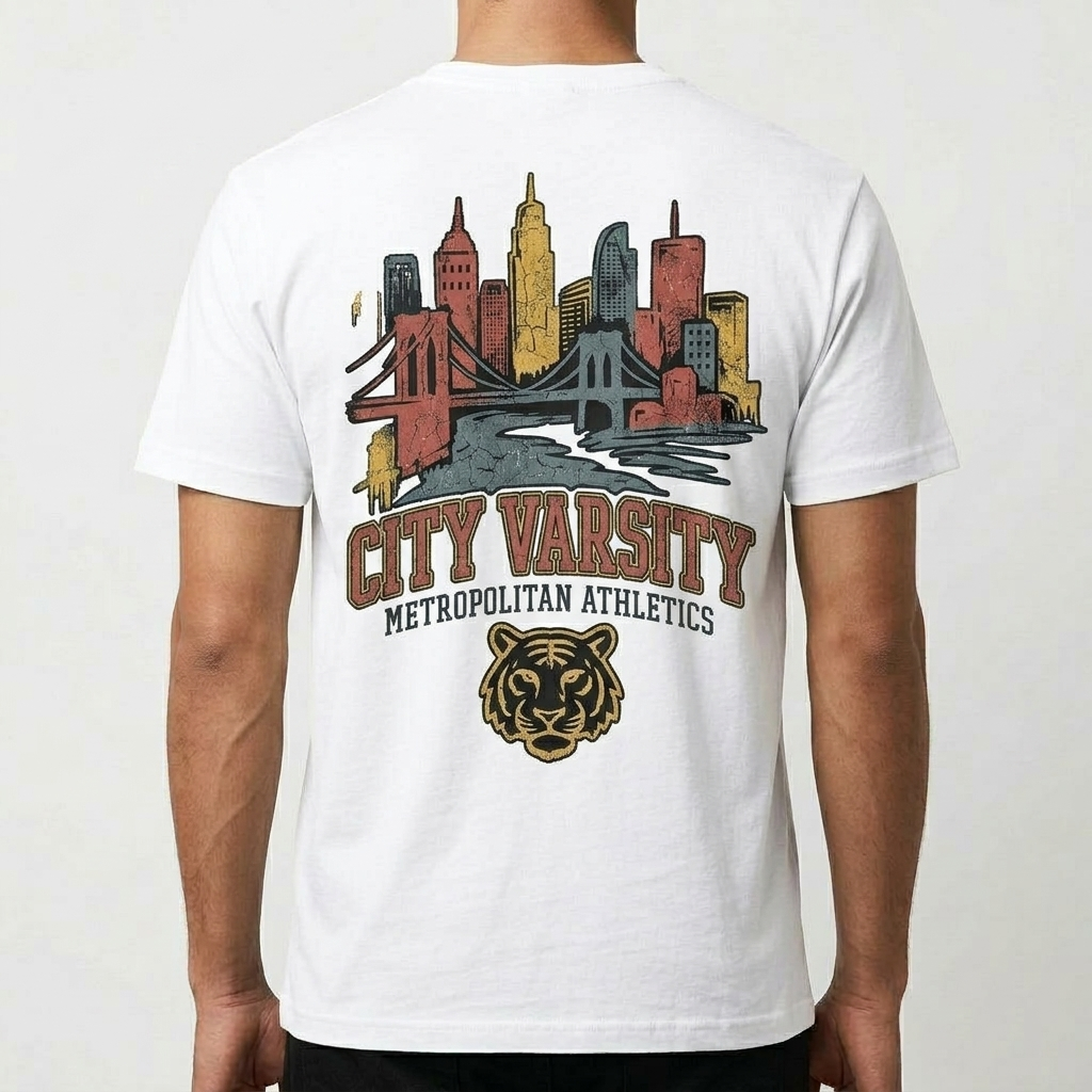 City Varsity Tee, Vintage Athletic Graphic T-Shirt, Unisex Streetwear Shirt CityTee2