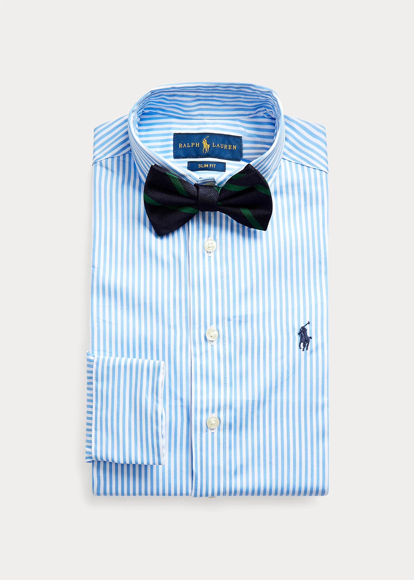 Slim Fit Striped Cotton Dress Shirt