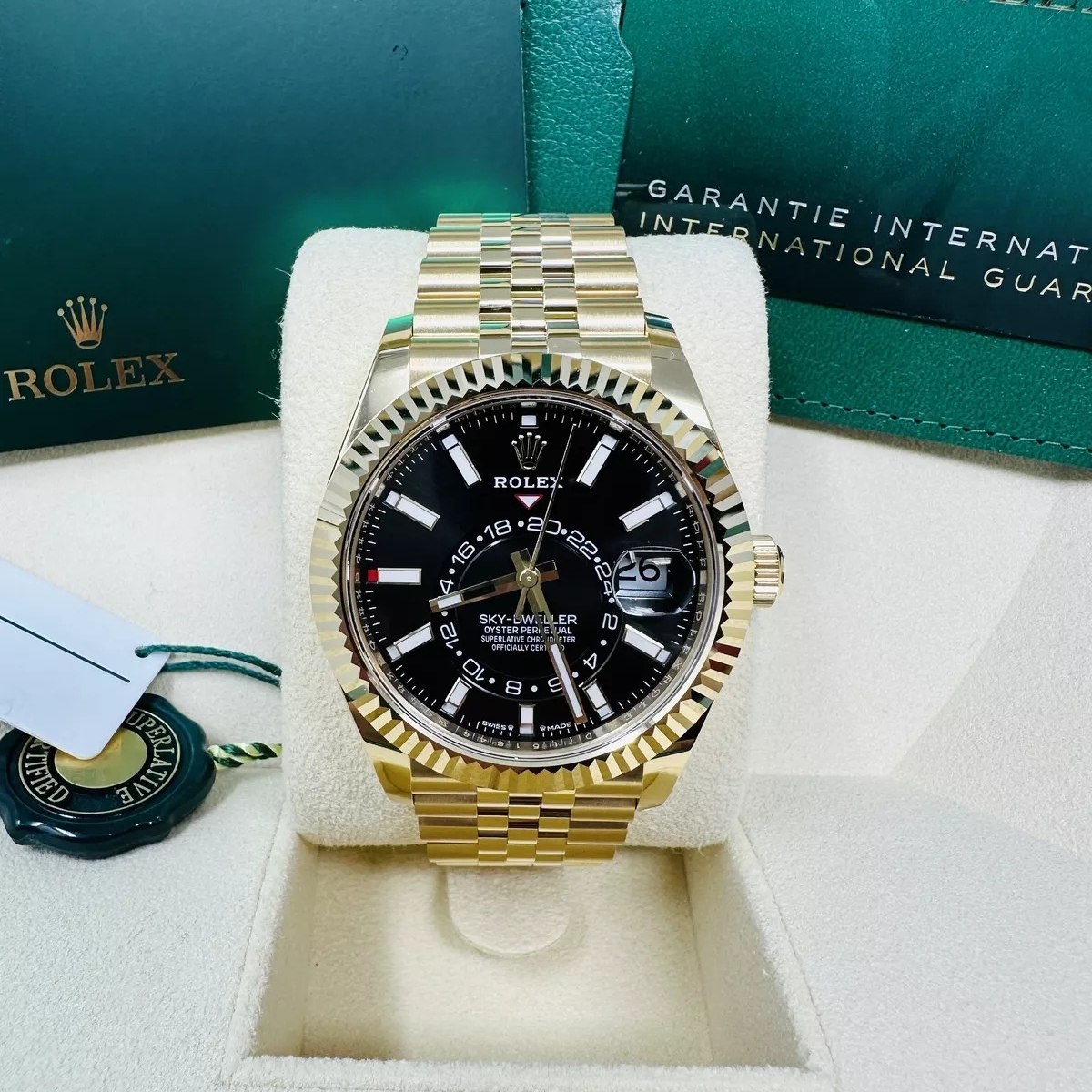 [2026 Mirror Grade]RLX  Sky-Dweller 42mm Yellow Gold Black Dial Jubilee - 336938