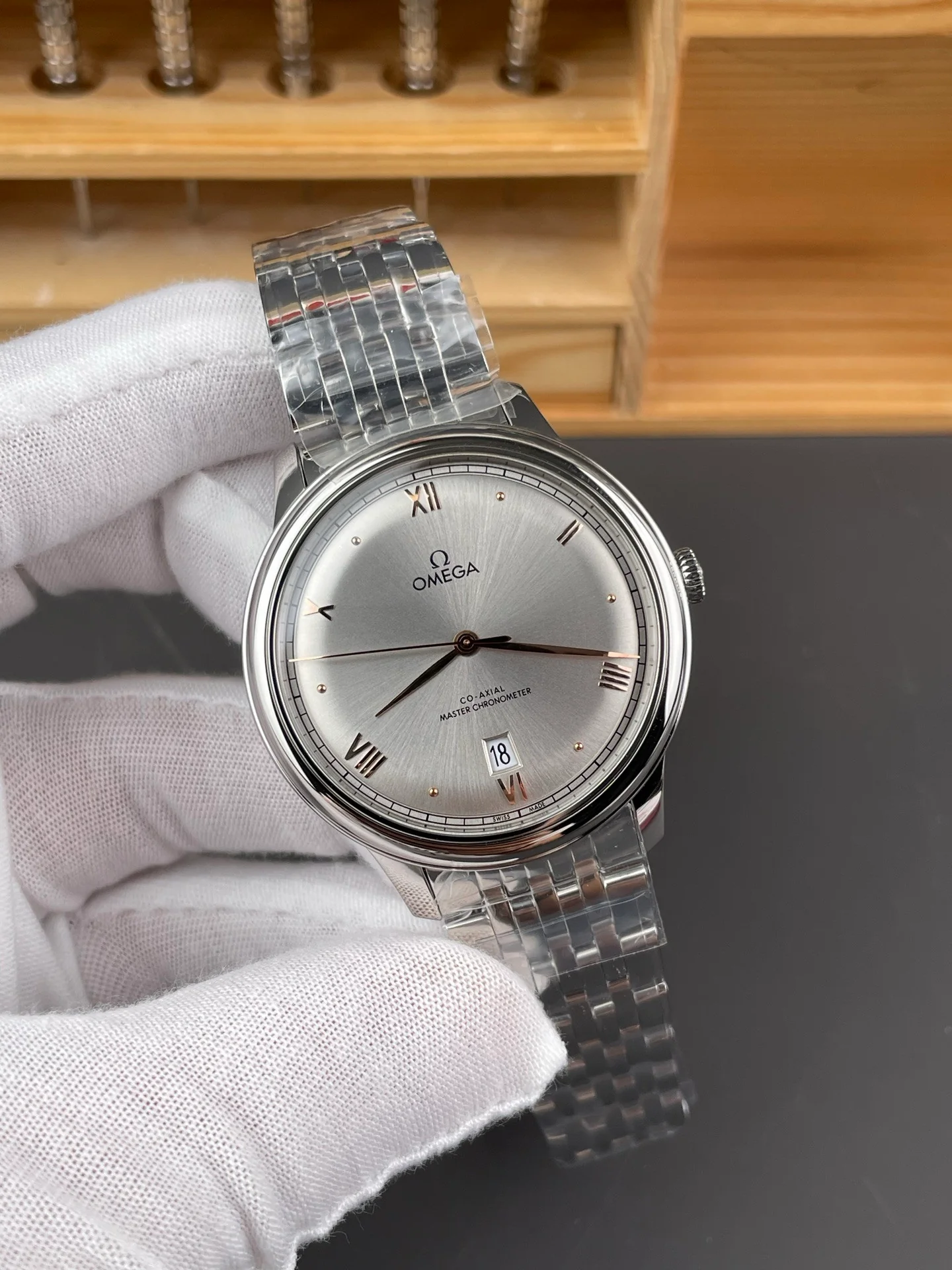 De Ville Men's Gold Needle Silver Dial