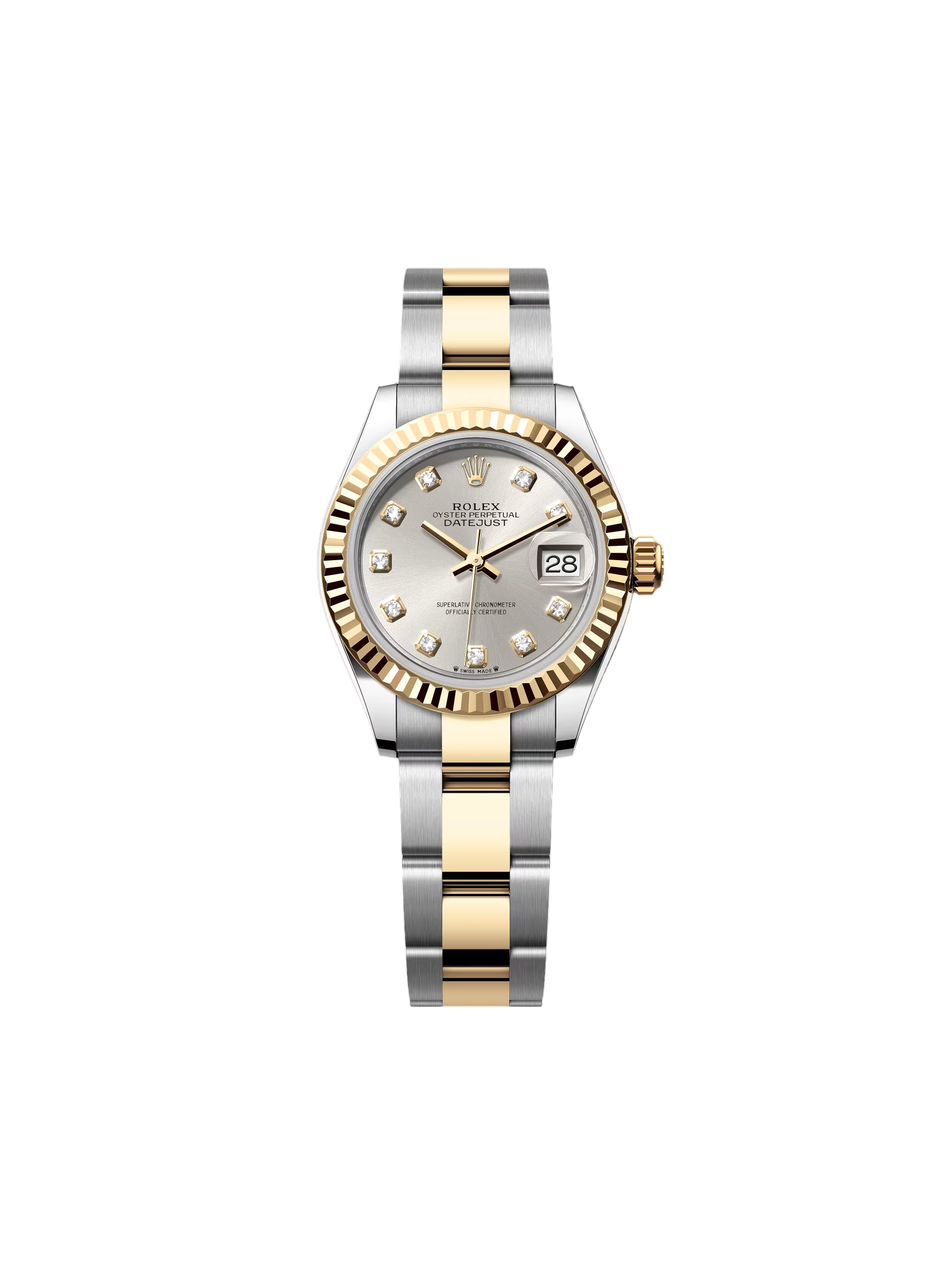 [2026 Mirror Grade]RLX Lady-Datejust 28mm 279173 Silver Diamond Dial Oyster Bracelet