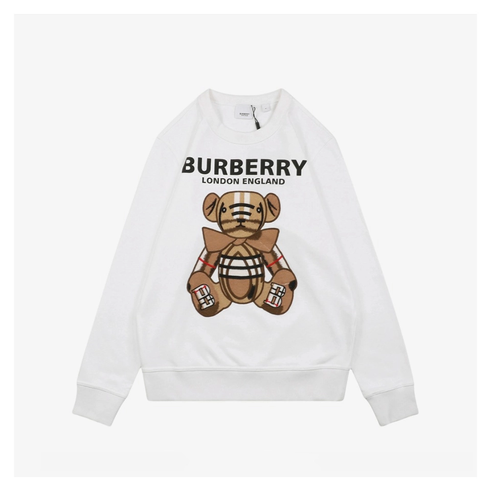 BBry Teddy Appliqué Crewneck Sweatshirt (Black/White)