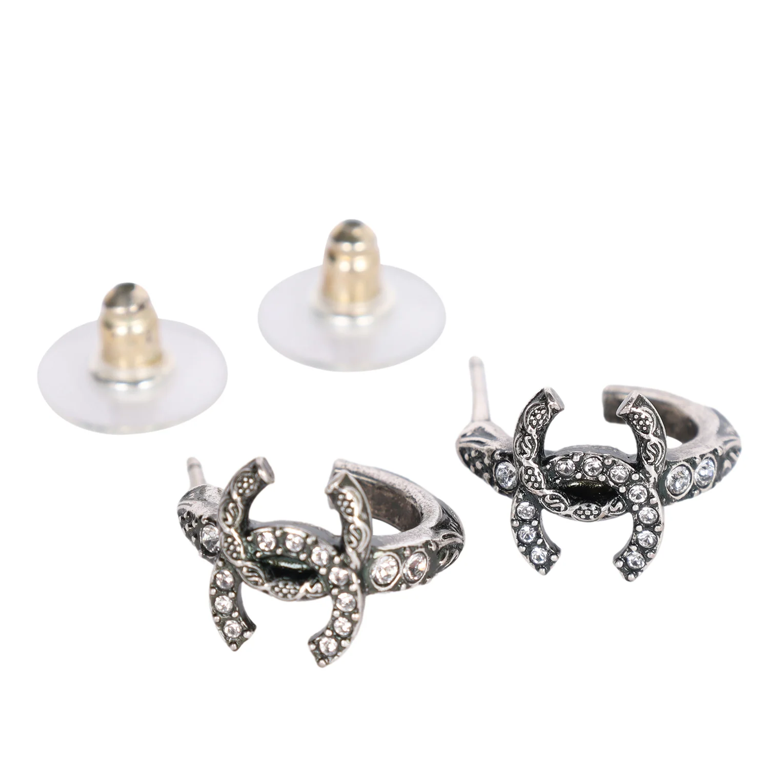 COCO Mark rhinestone earring Metal Ladies