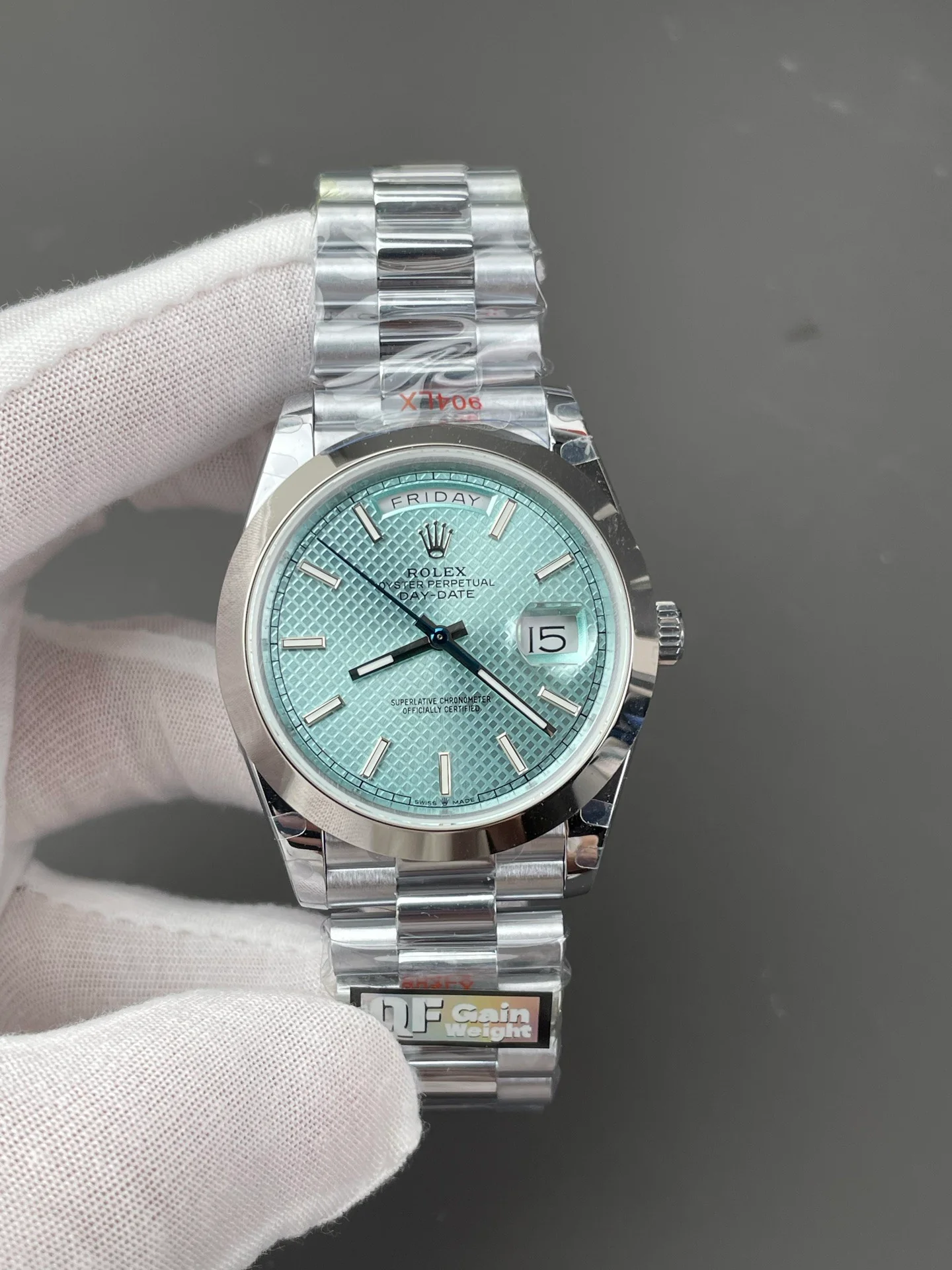Grid Ice Blue Dial Day-Date