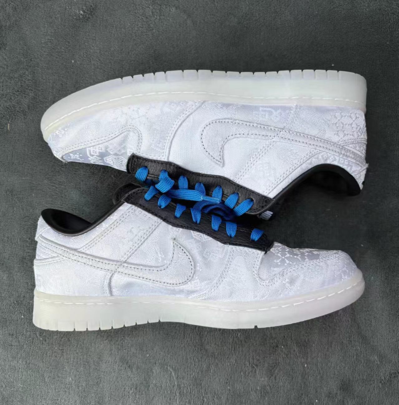 Fragment Design x CLOT x Nike Dunk Low SP "White Silk"