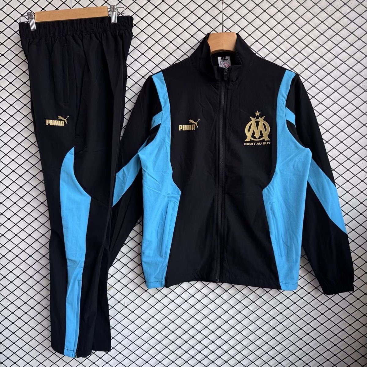Marseille Windbreaker With Pants Black&Blue 2025/26