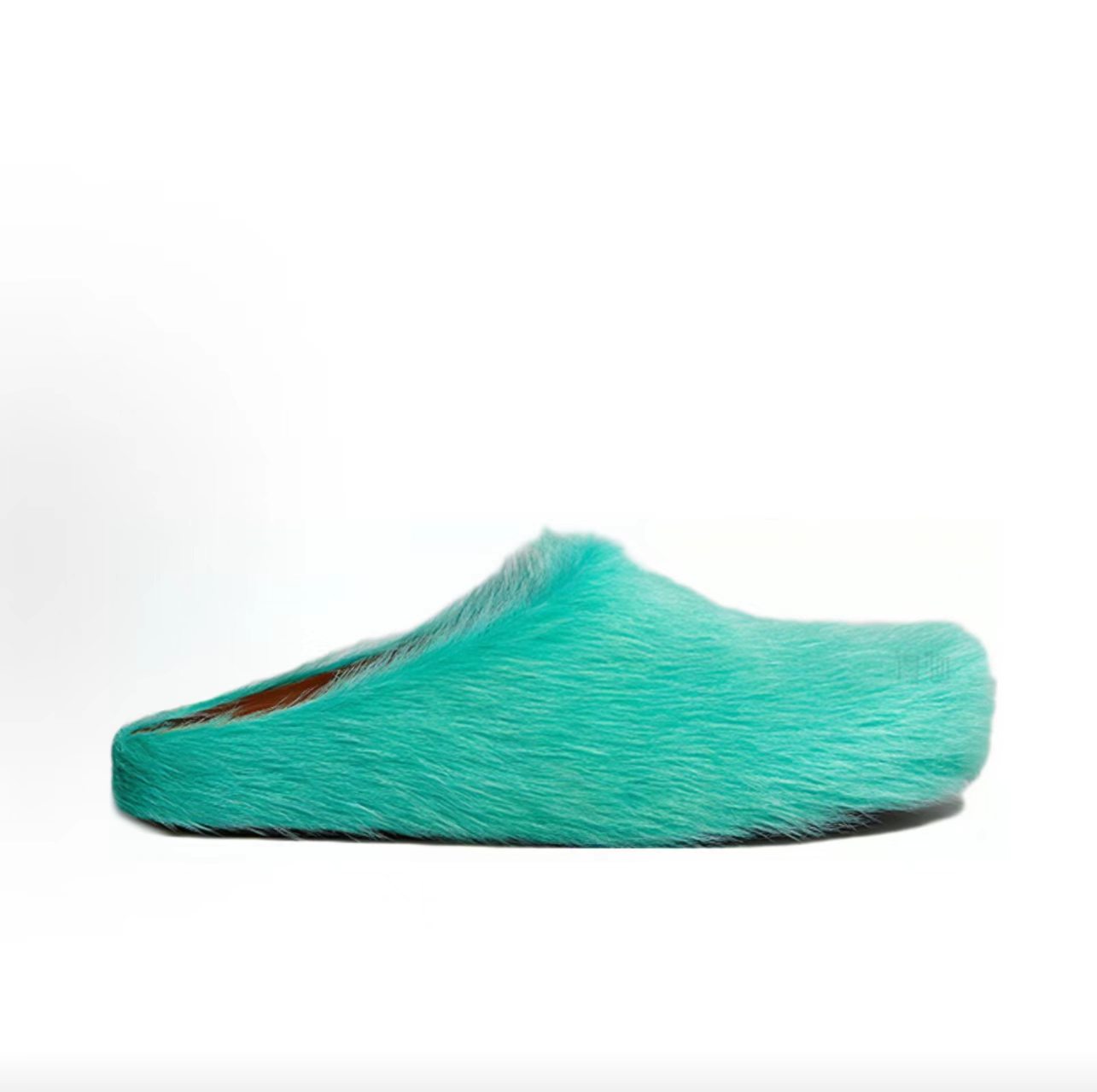 Marni Fussbett Turquoise Haircalf Mule