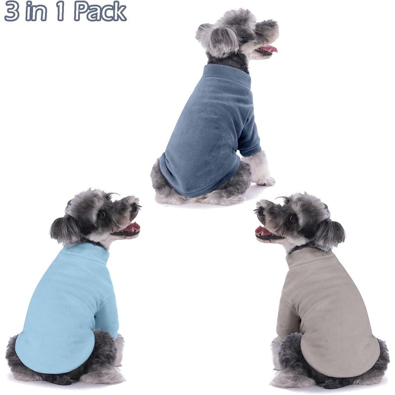 Dog Sweater, 3 Pack Dog Sweaters for Small Dogs Girl Boy, Ultra Soft Warm Puppy Clothes Dog Coat for Winter (Gray+Azure+Navy, Medium)