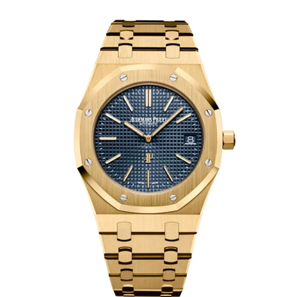 [2026 Mirror Grade]Audemars Piguet Royal Oak Jumbo Extra-thin 39mm Blue dial Yellow Gold Watch 15202BA.OO.1240BA.01