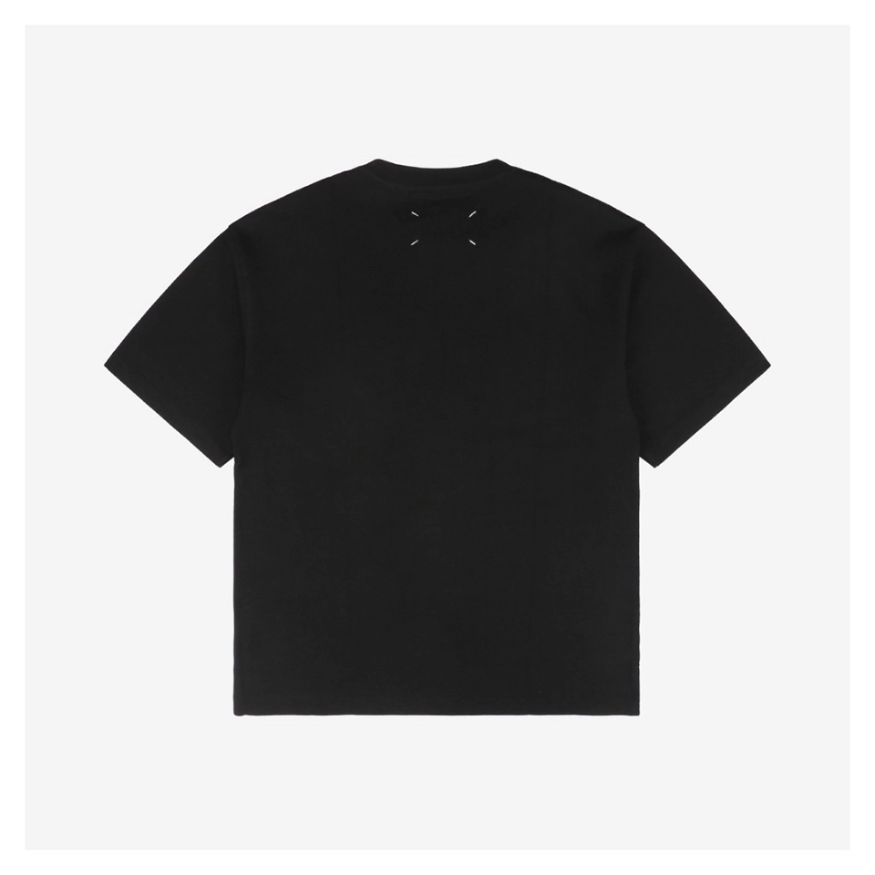 Maison Margiela Number-Connected Letter Embroidery T-Shirt (Black/Grey/White)
