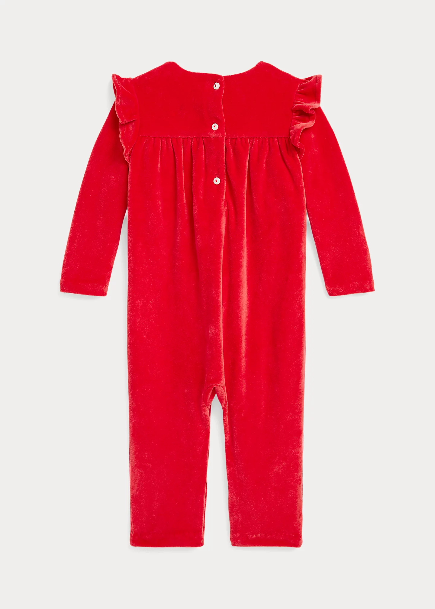 Ruffled Velour Coverall