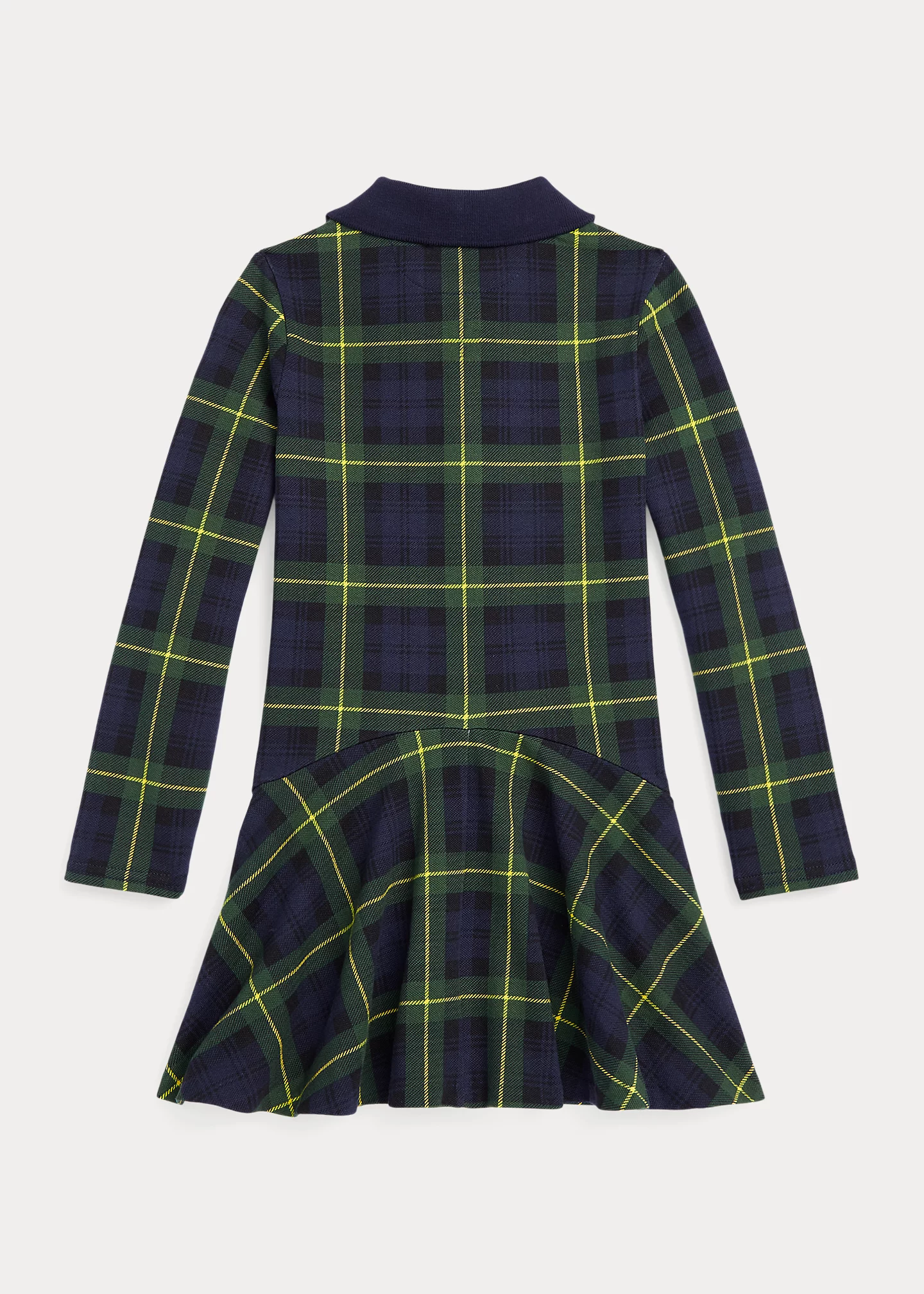 Plaid Stretch Mesh Polo Dress