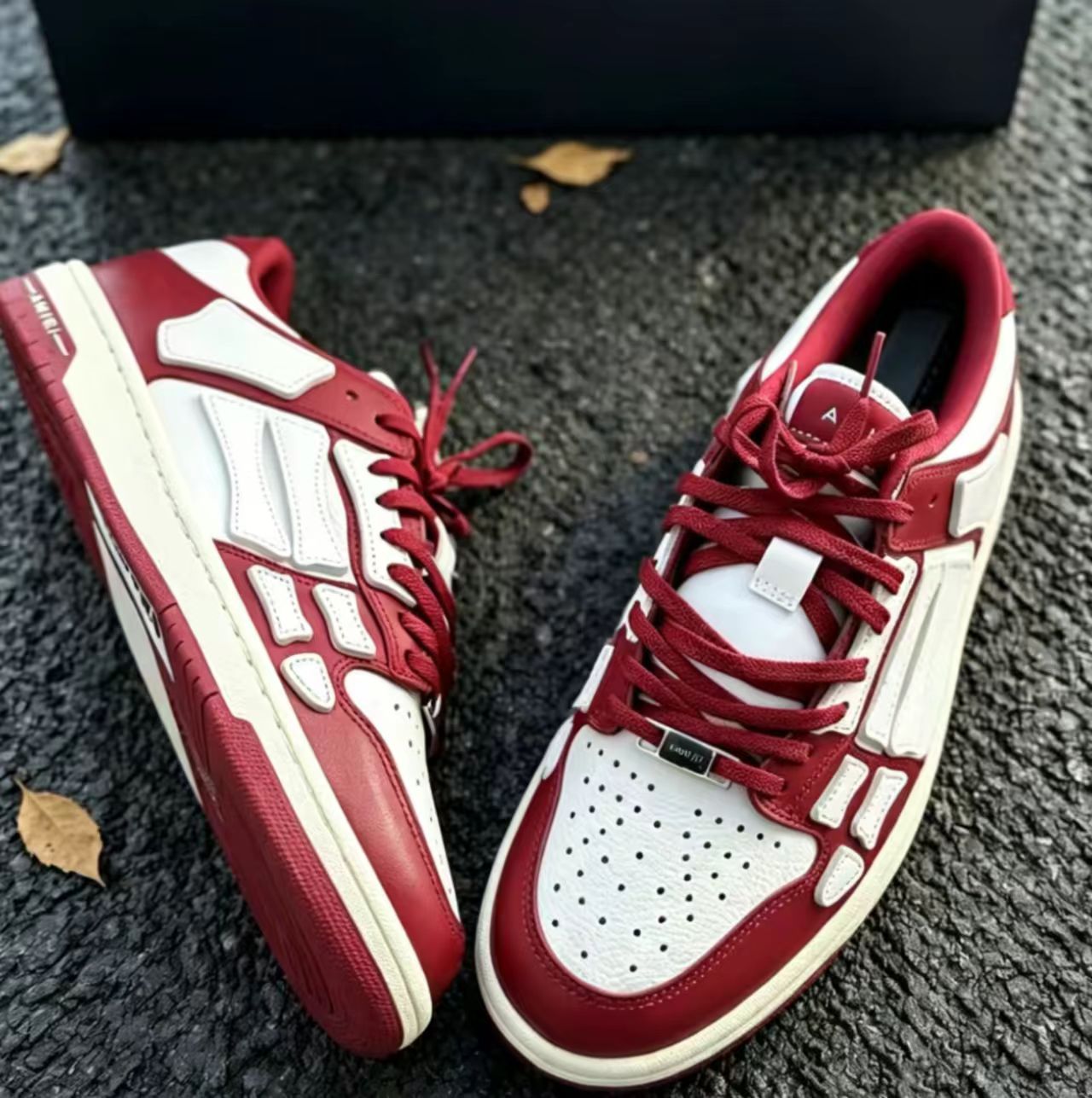 Amiri Skel Top Low White Red Sneakers
