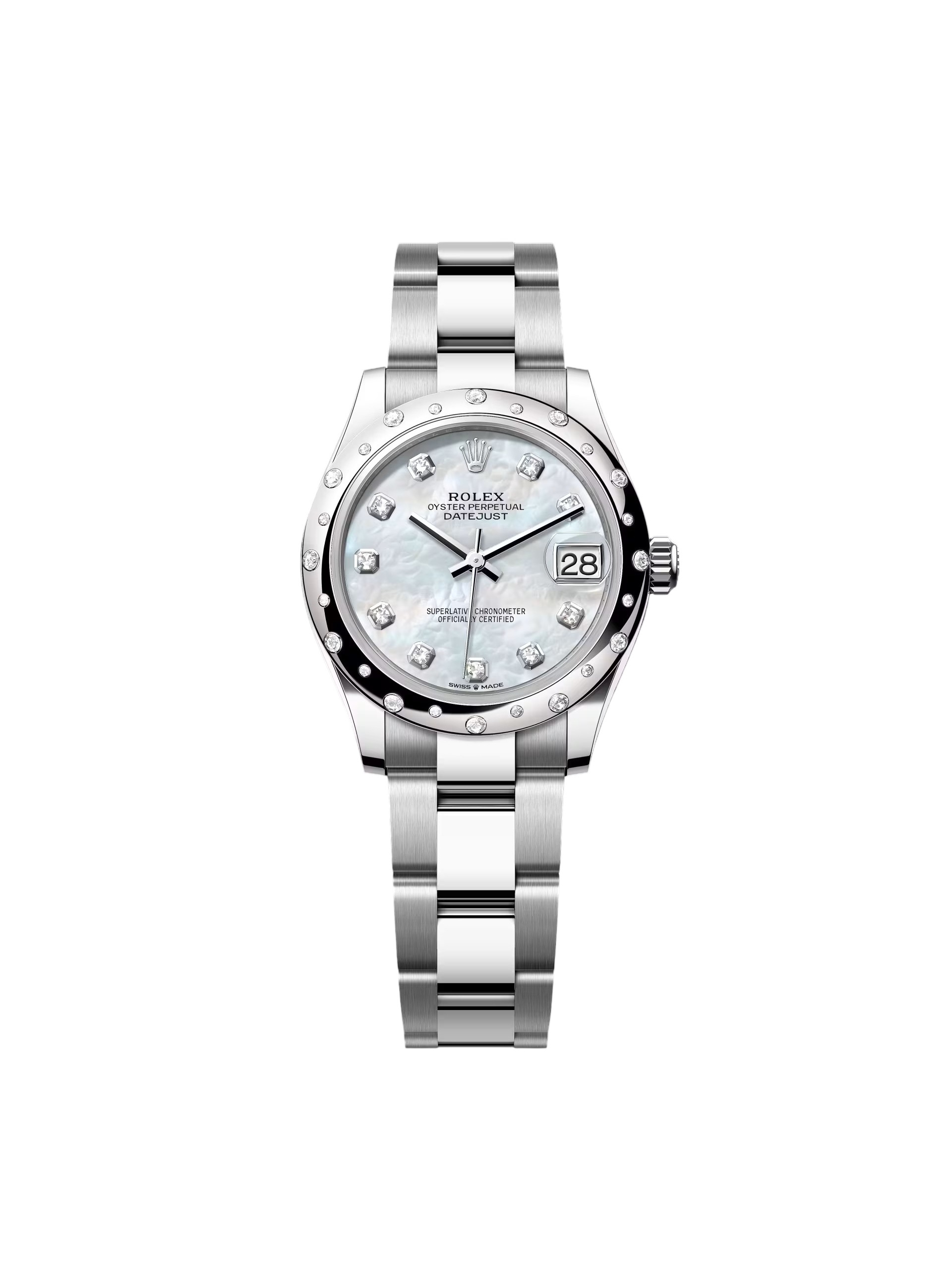 [2026 Mirror Grade]RLX Datejust m278344-0005/0006 Mother-of-Pearl Dial 31mm Domed Diamond Oyster Watch