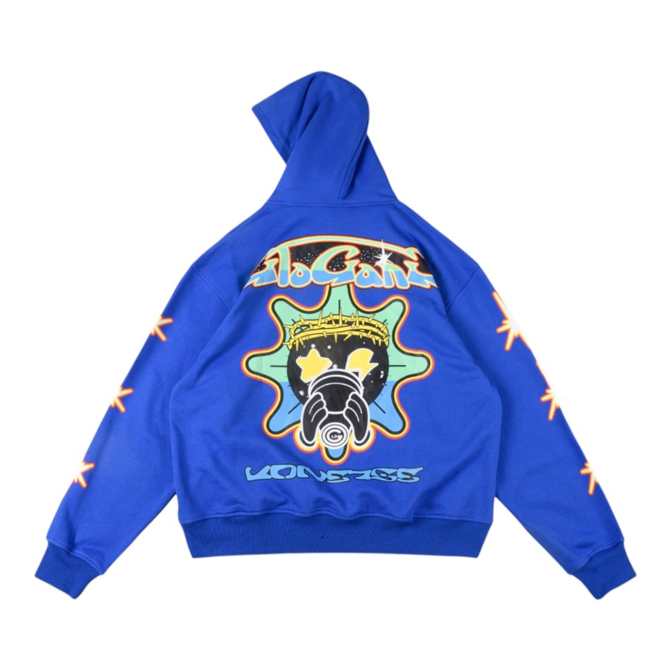 Glo Gang Blue Crown Spray Hoodie