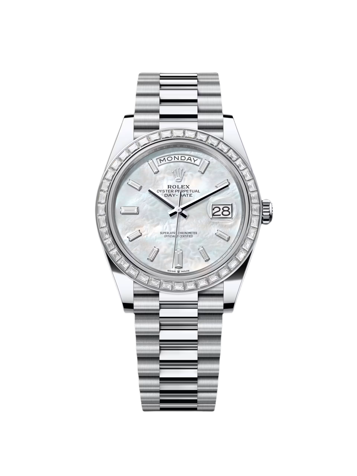 [2026 Mirror Grade]RLX Day-Date 40mm 228396TBR-0043 Mother Of Pearl Diamond Dial and Bezel