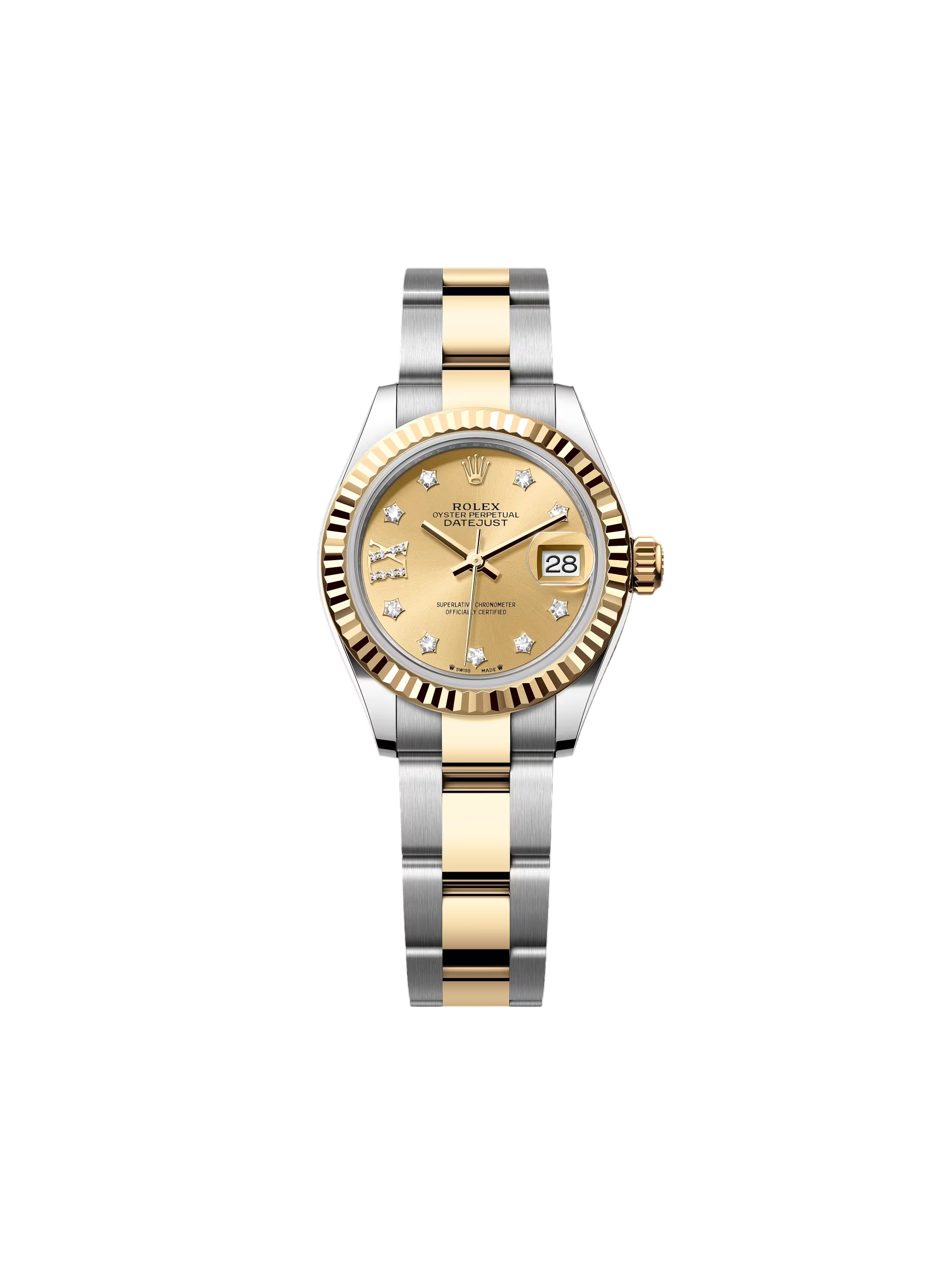 [2026 Mirror Grade]RLX Lady-Datejust 28mm 279173 Champagne Diamond Dial Oyster Bracelet