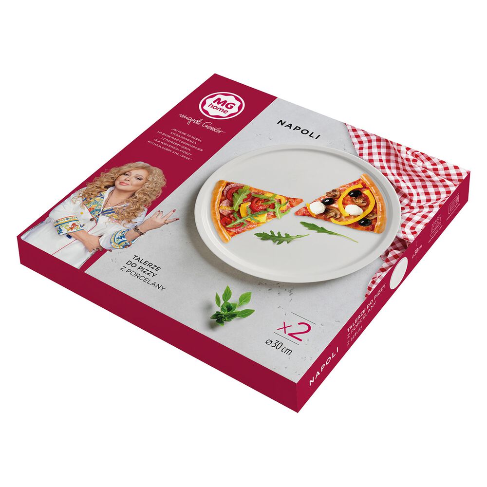 MG HOME Talerz do pizzy z porcelany MG Home Napoli, 2 szt., 30 cm, biały