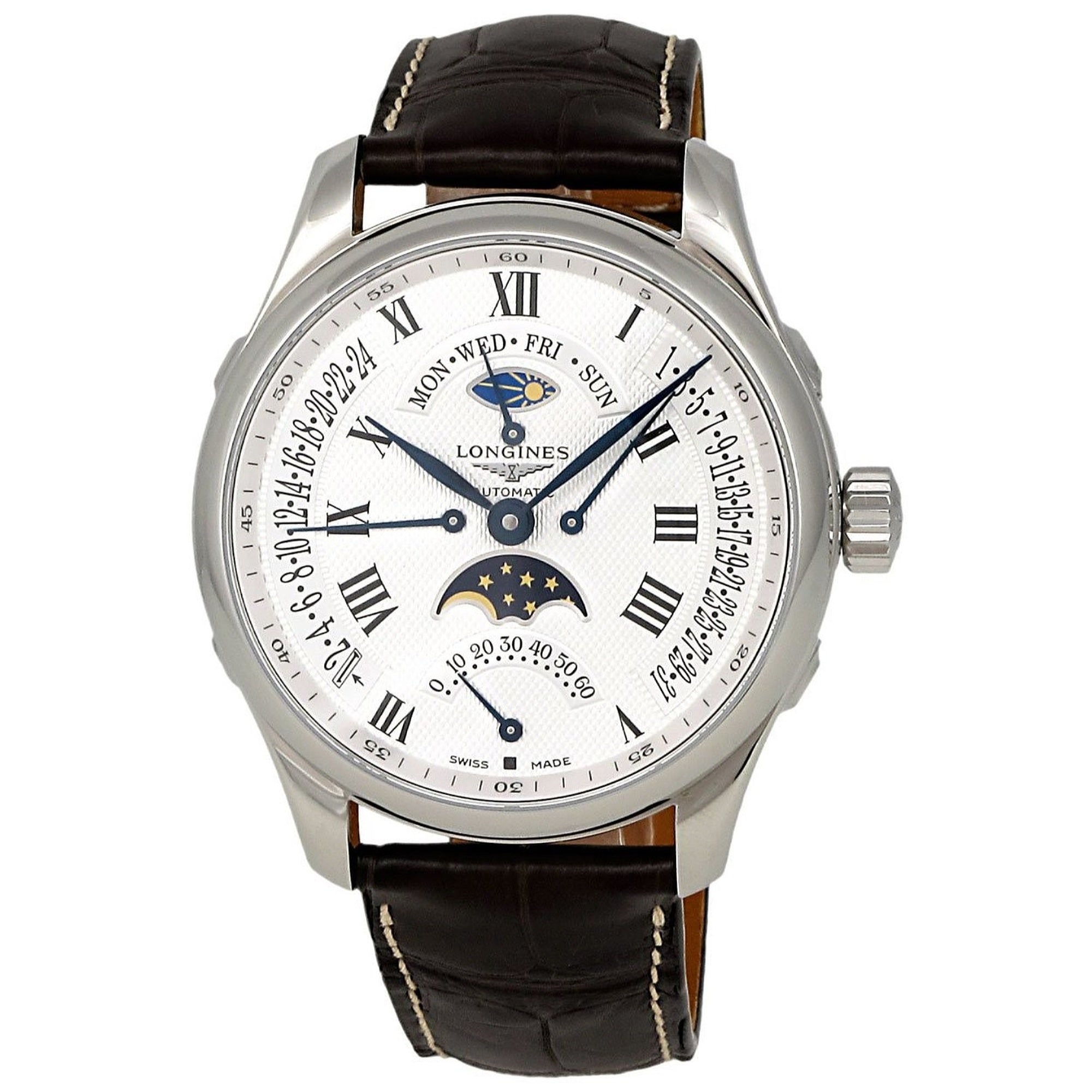 [2026 Mirror Grade]Longines Men's L2.739.4.71.3 Master Collection Chronograph Brown Leather Watch