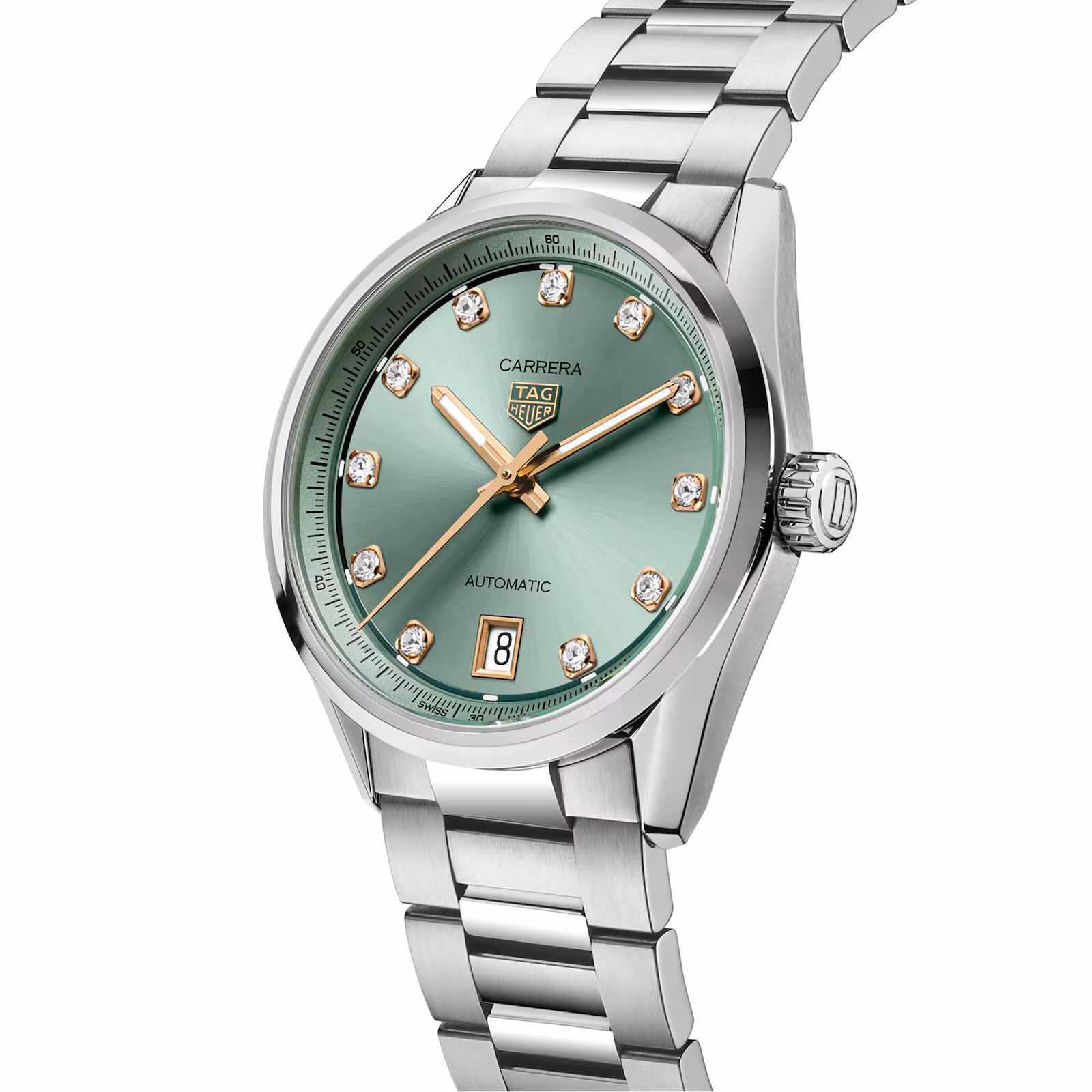 [2026 Mirror Grade]TAG Heuer Carrera Date 36mm Ladies Watch Green Diamond Dot WBN2317.BA0001