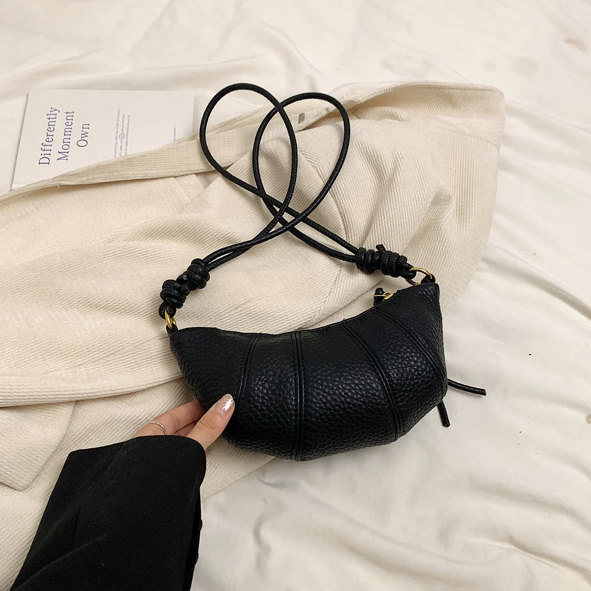 Vegan Leather Croissant Crossbody