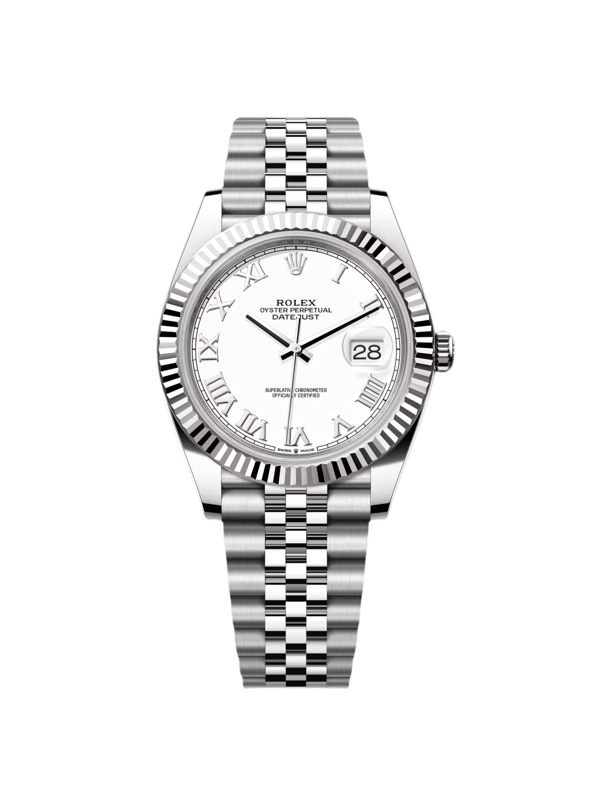 [2026 Mirror Grade]RLX  Datejust 41mm 126334 White Roman Oyster Stainless Steel Mens Watch