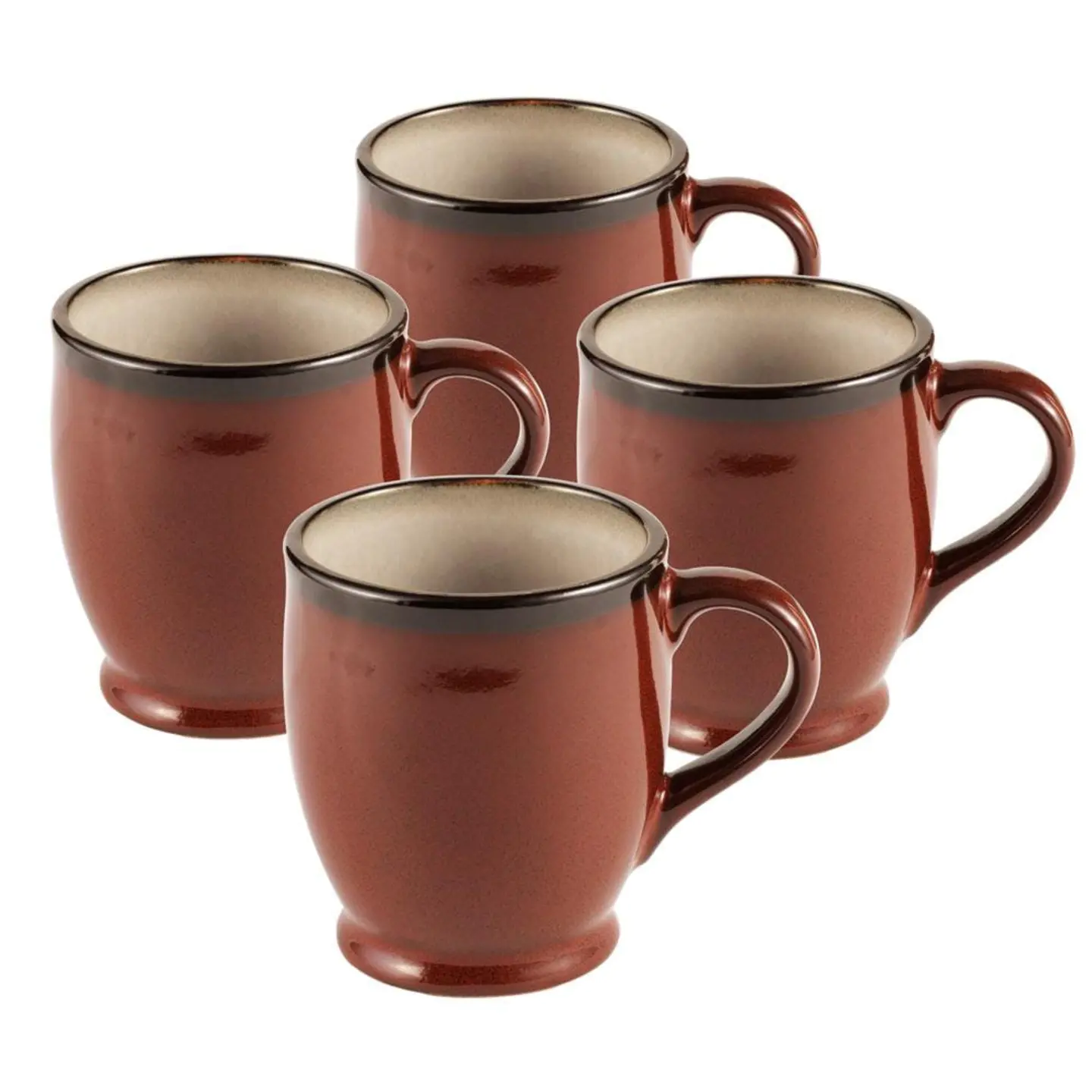 Gourmet Basics Belmont Set of 4 Red Mugs
