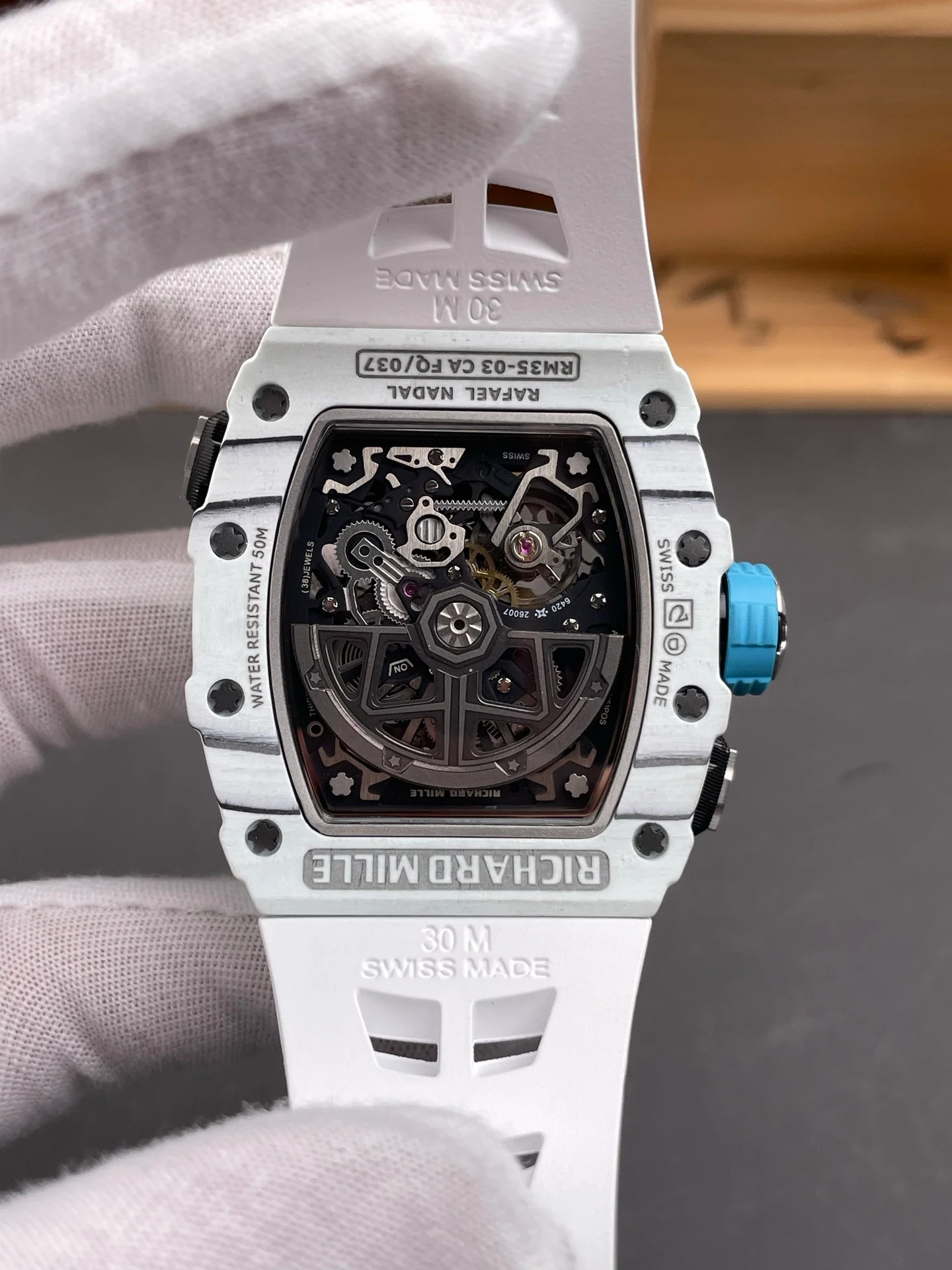 RM35-03 Carbon Fiber White