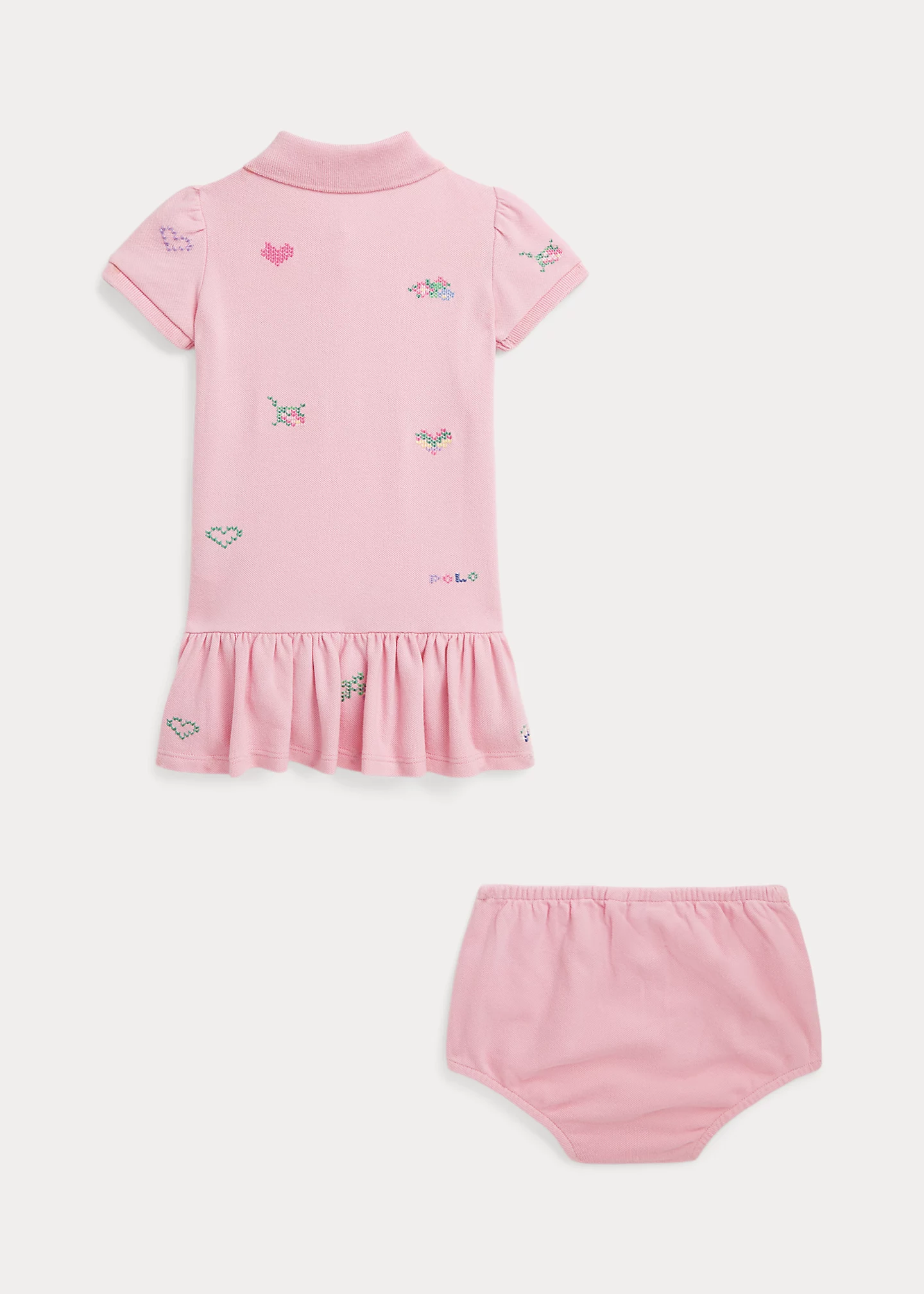 Embroidered Mesh Polo Dress & Bloomer