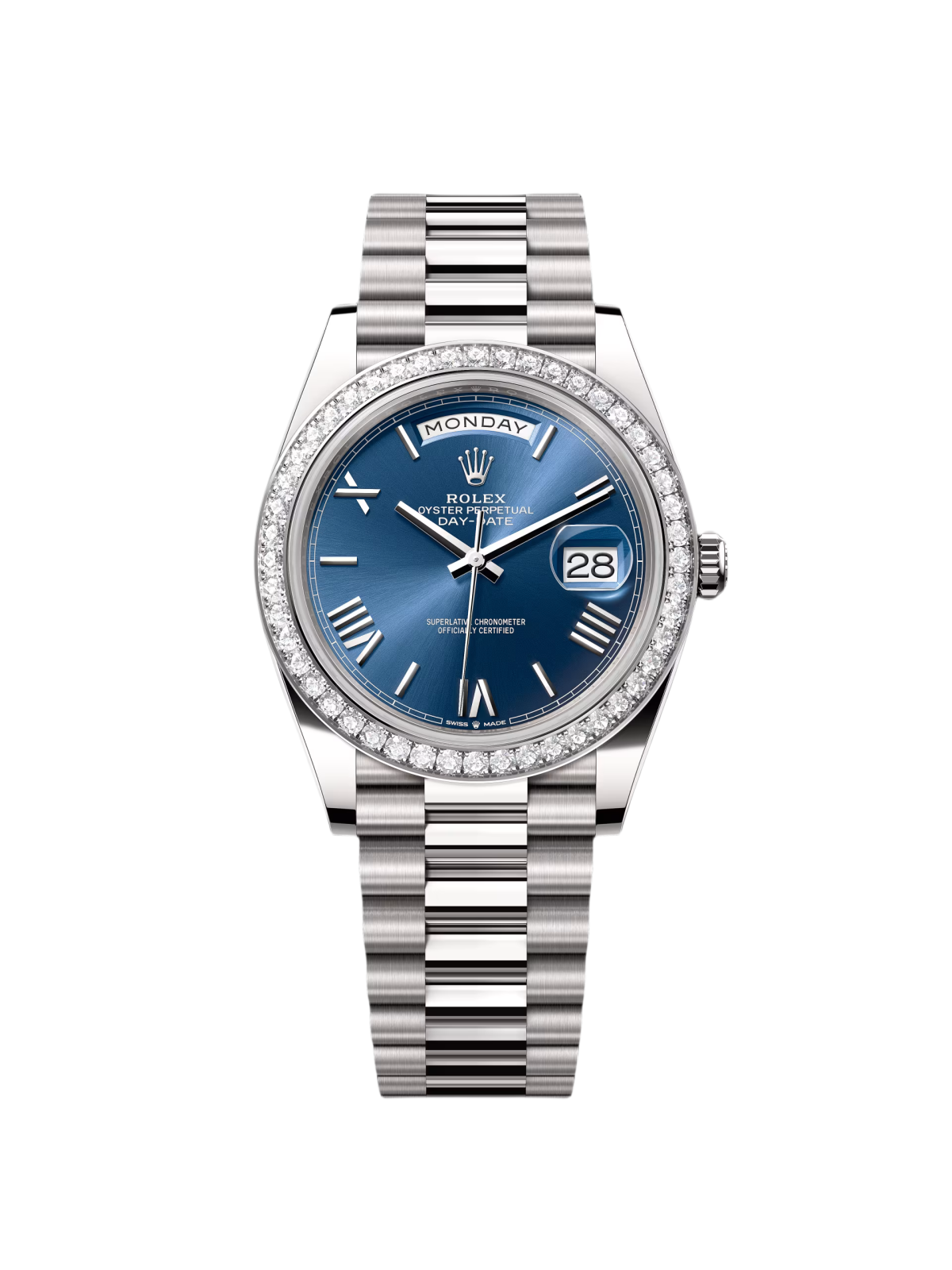 [2026 Mirror Grade]RLX  Day-Date 40mm 228349RBR-0005 Bright Blue Dial President Bracelet