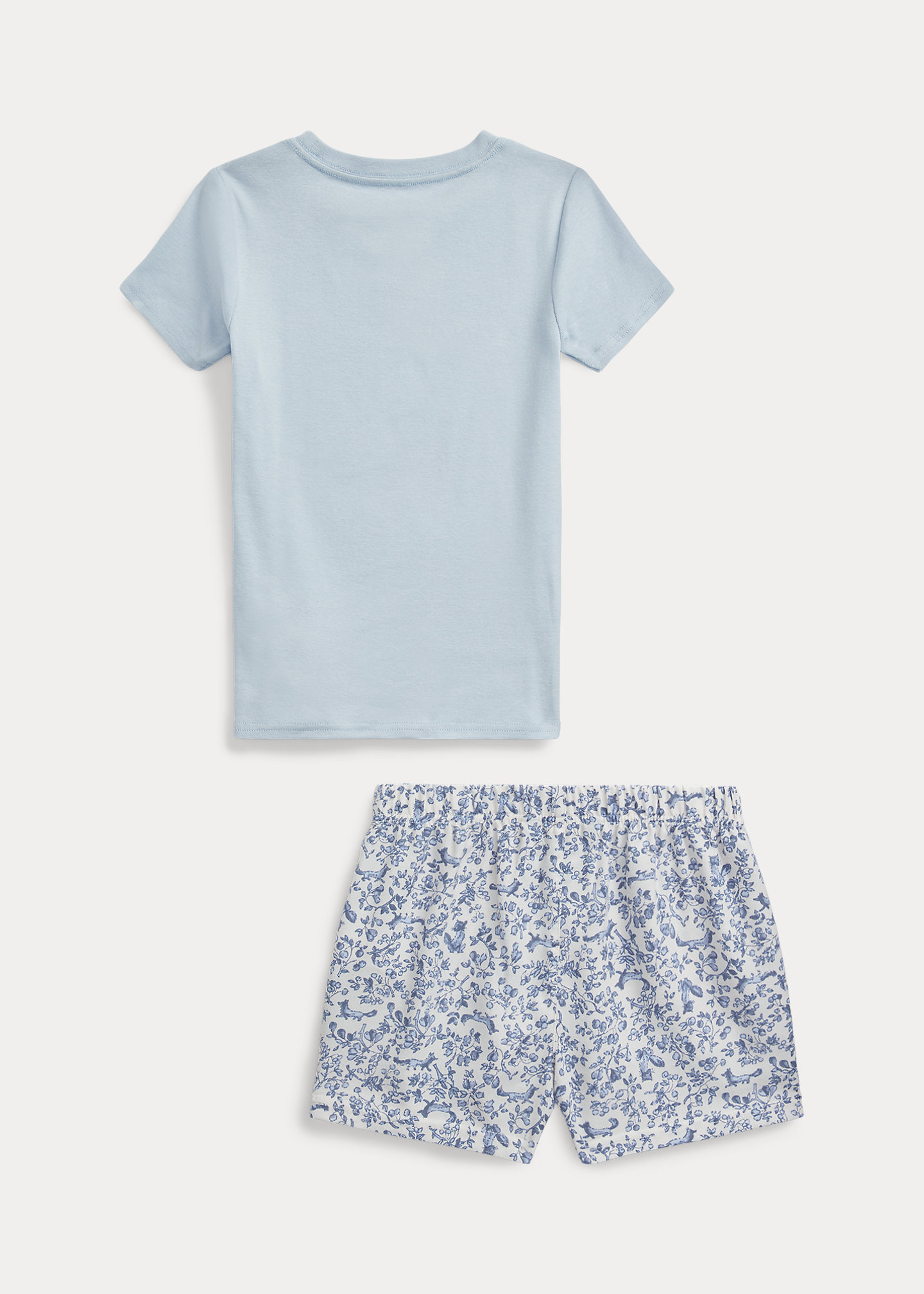 Cotton Tee & Flannel Short Sleep Set