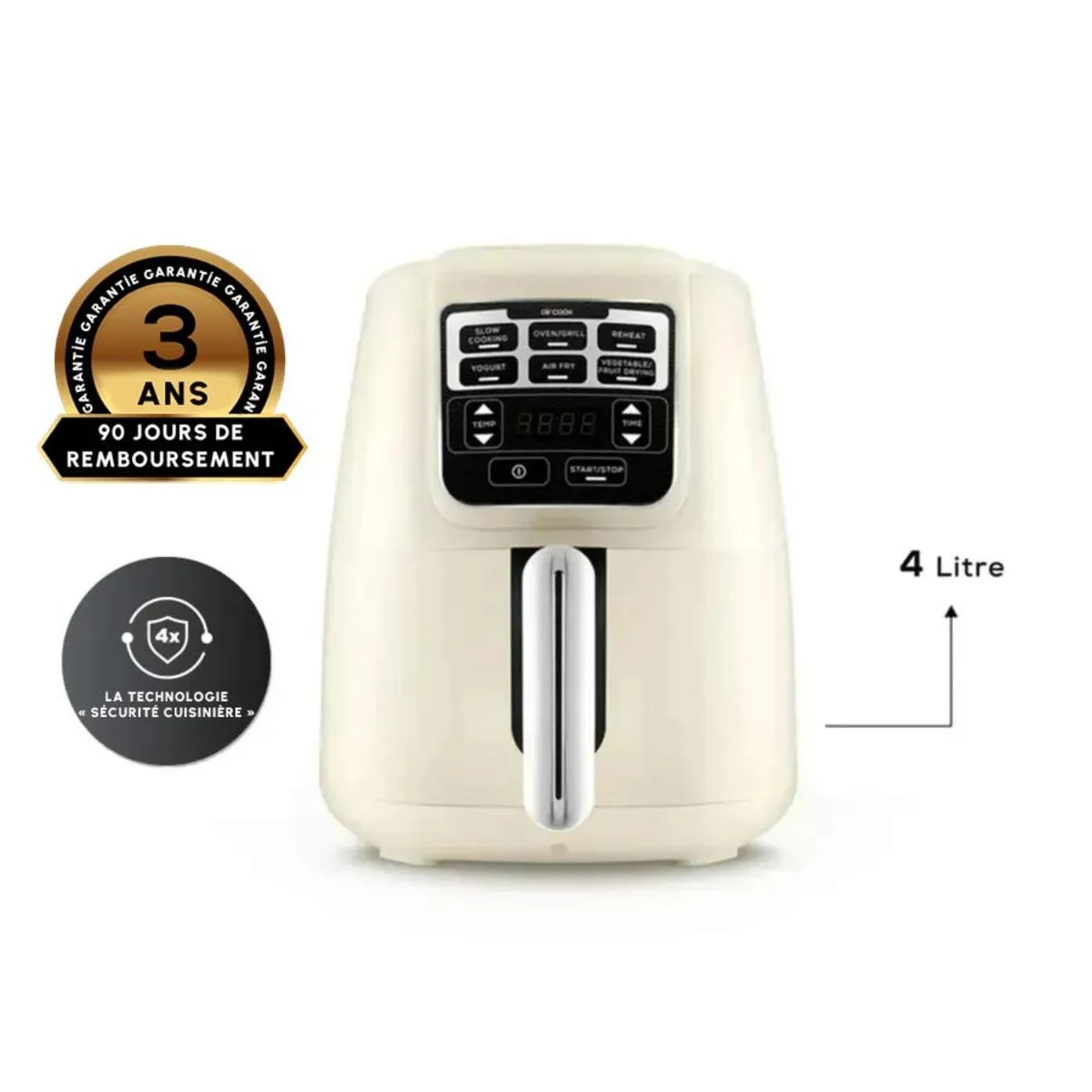 Airfryer Karaca Air Cook XL 2 en 1, blanc lumineux