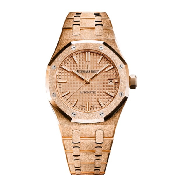 [2026 Mirror Grade]Audemars Piguet Royal Oak Frosted Gold, Rose dial, 37mm 15454OR.GG.1259OR.03