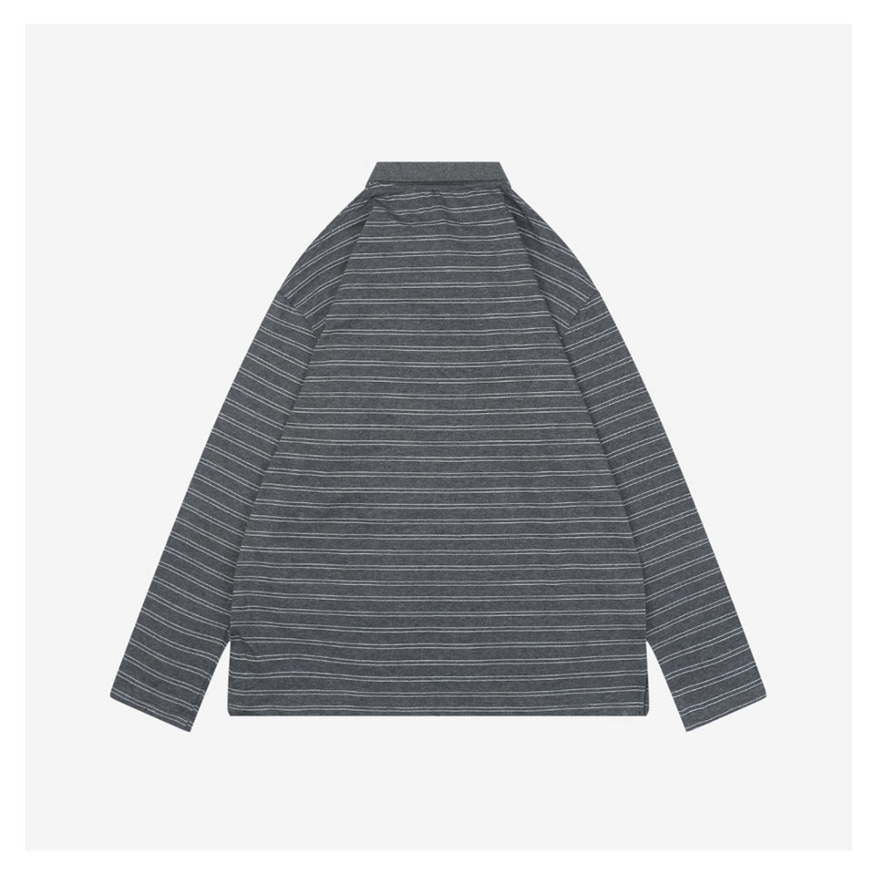 MM Striped Logo Patch Polo Shirt Grey/Black