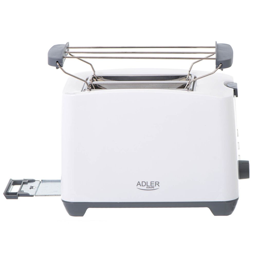 ADLER Toster Adler AD 3216, 1000 W, z rusztem do podgrzewania bułek, biały