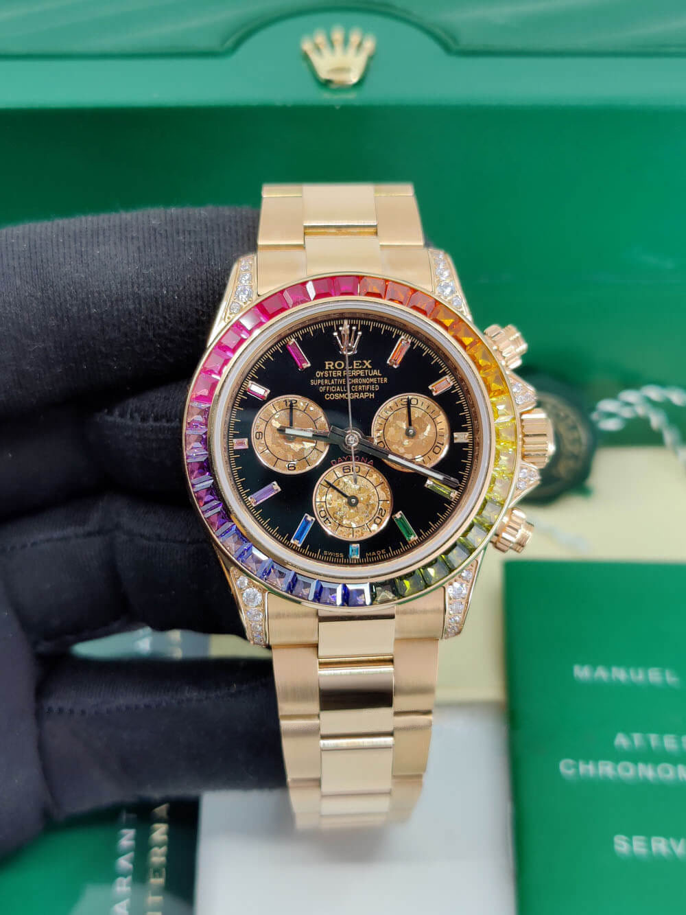 [2026 Mirror Grade]RDaytona Rainbow Swiss Replica Watch | 18k Rose Gold | Ref 116595RBOW