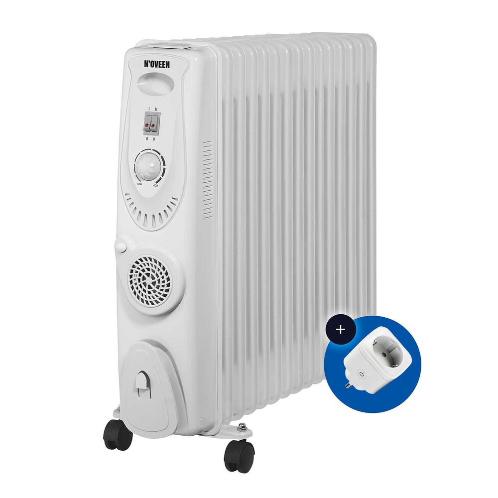 NOVEEN Grzejnik olejowy Noveen OH150199, 2500 W + 400 W Turbo, inteligentne gniazdko WiFi Tuya