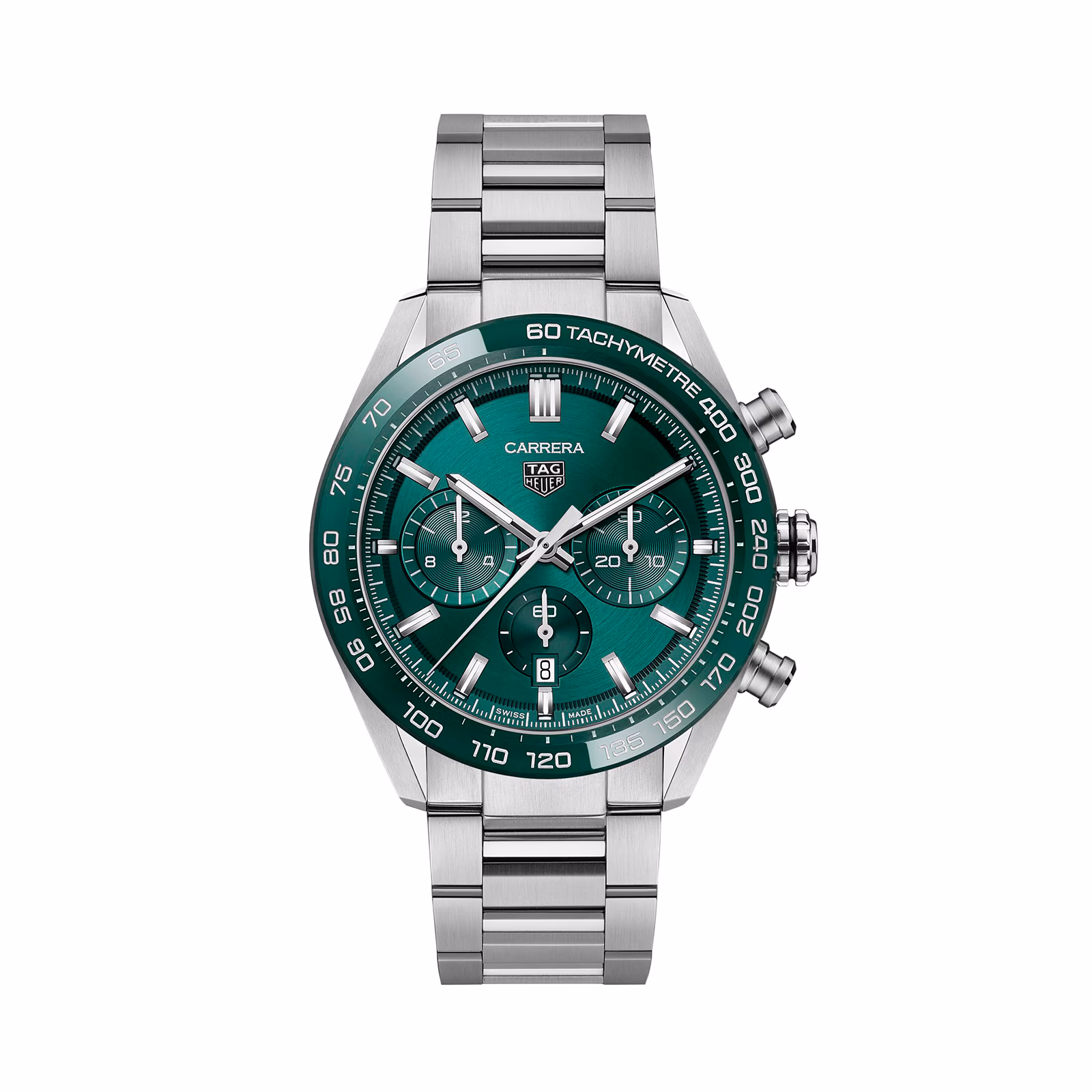 [2026 Mirror Grade]TAG Heuer Carrera Chronograph 44mm Mens Watch Green Stainless Steel CBN2A1N.BA0643