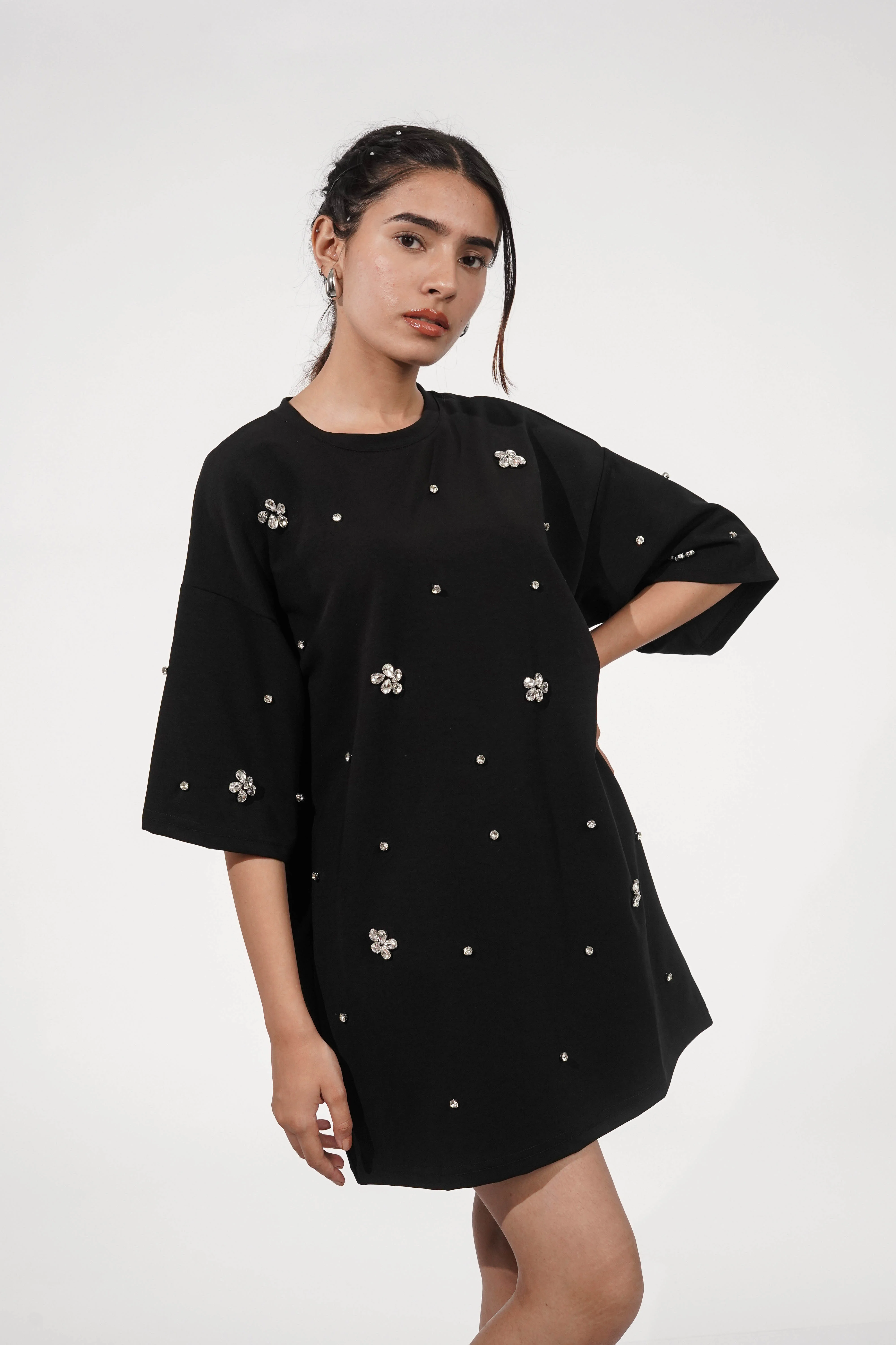 Hailey Black Rhinestone T-shirt